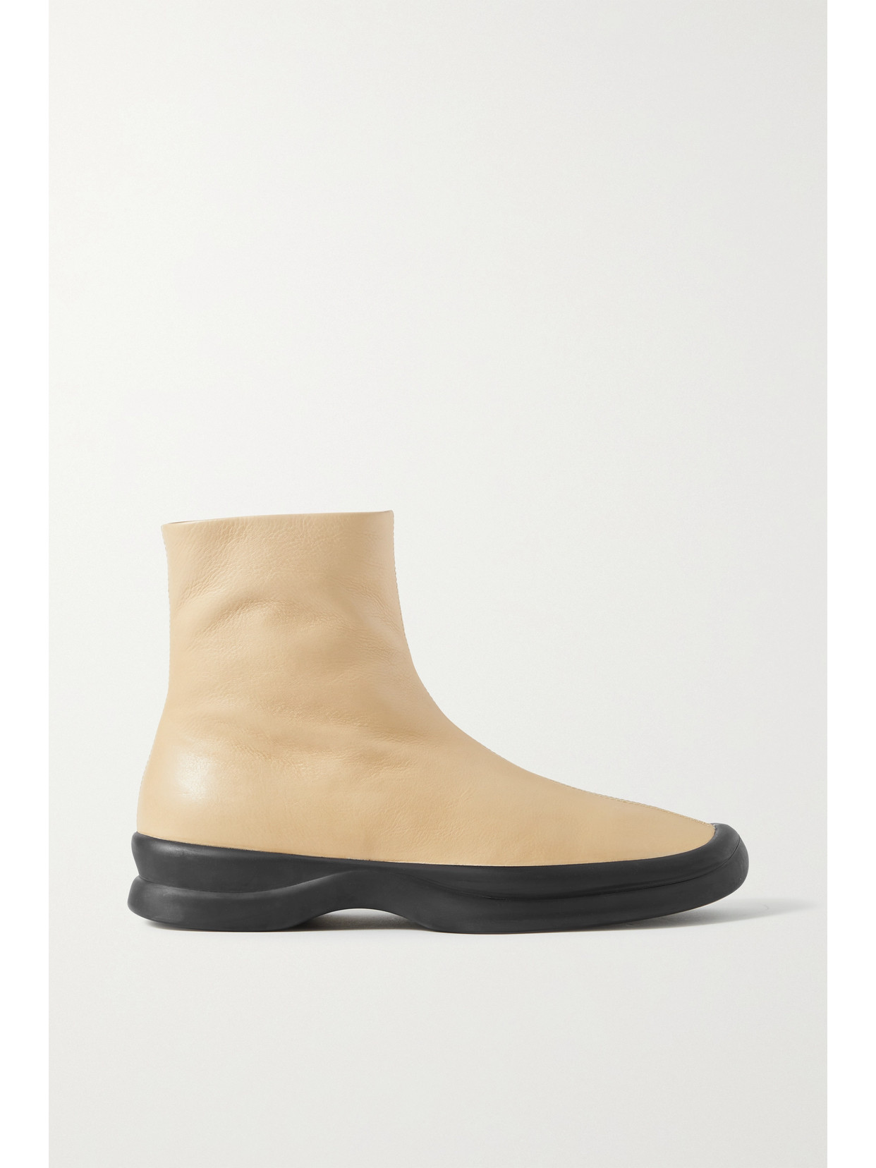 The Row Town Leather Ankle Boots In Neutrals