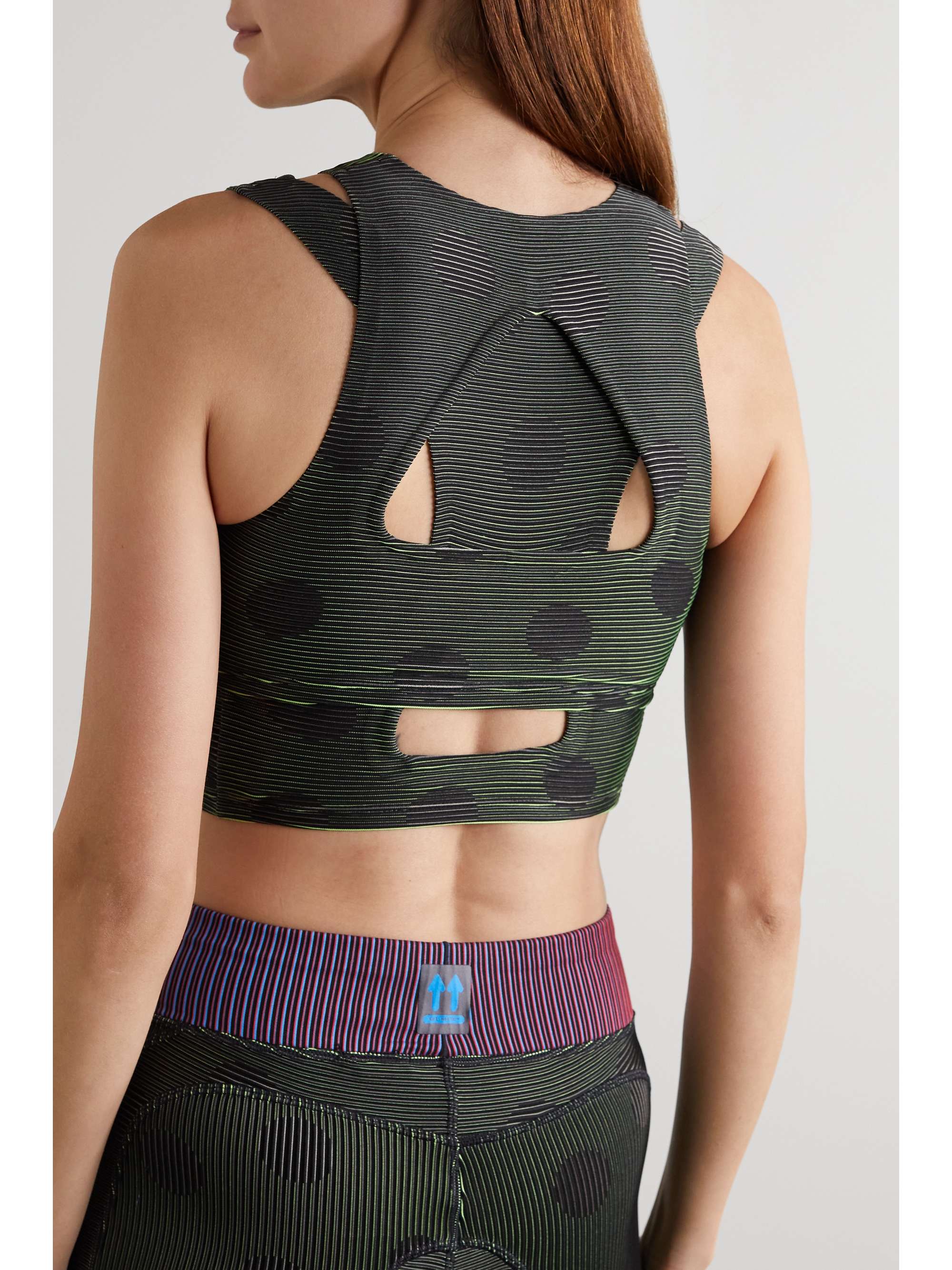 NIKE + Off-White NRG cutout printed stretch-jacquard sports bra