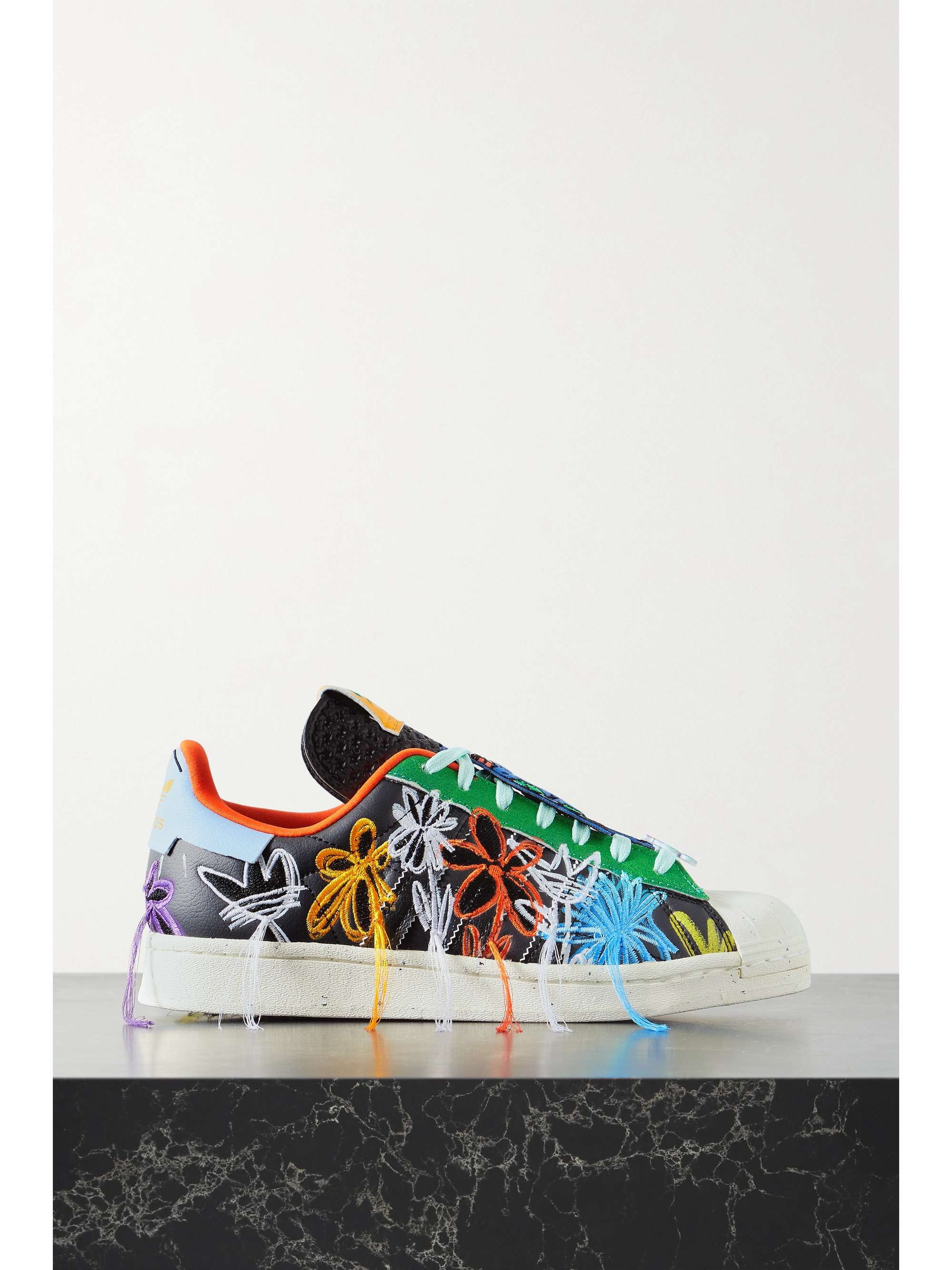 Black + Sean Wotherspoon SUPEREARTH embroidered Primegreen sneakers |  ADIDAS ORIGINALS | NET-A-PORTER