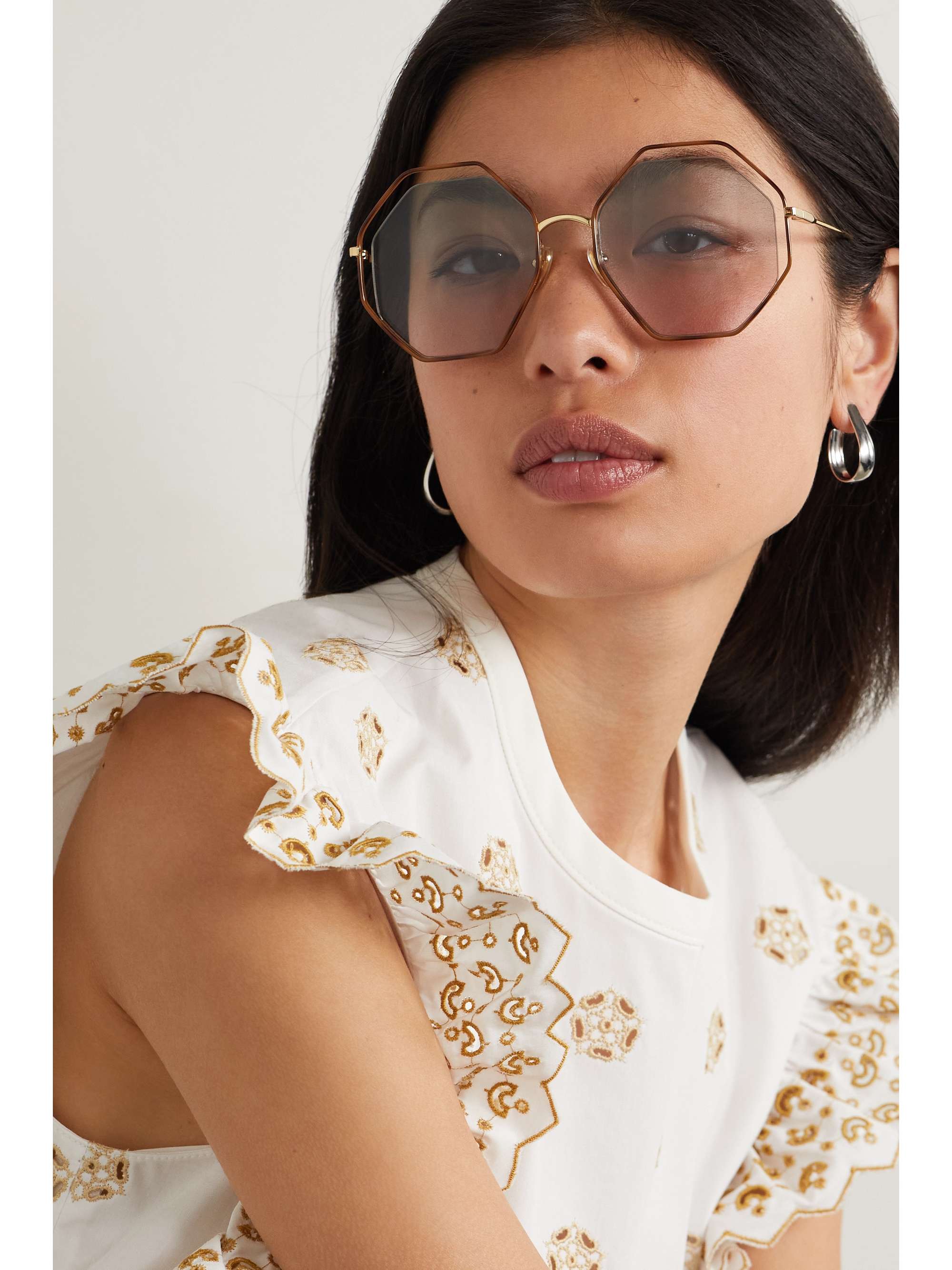 octagon frame sunglasses