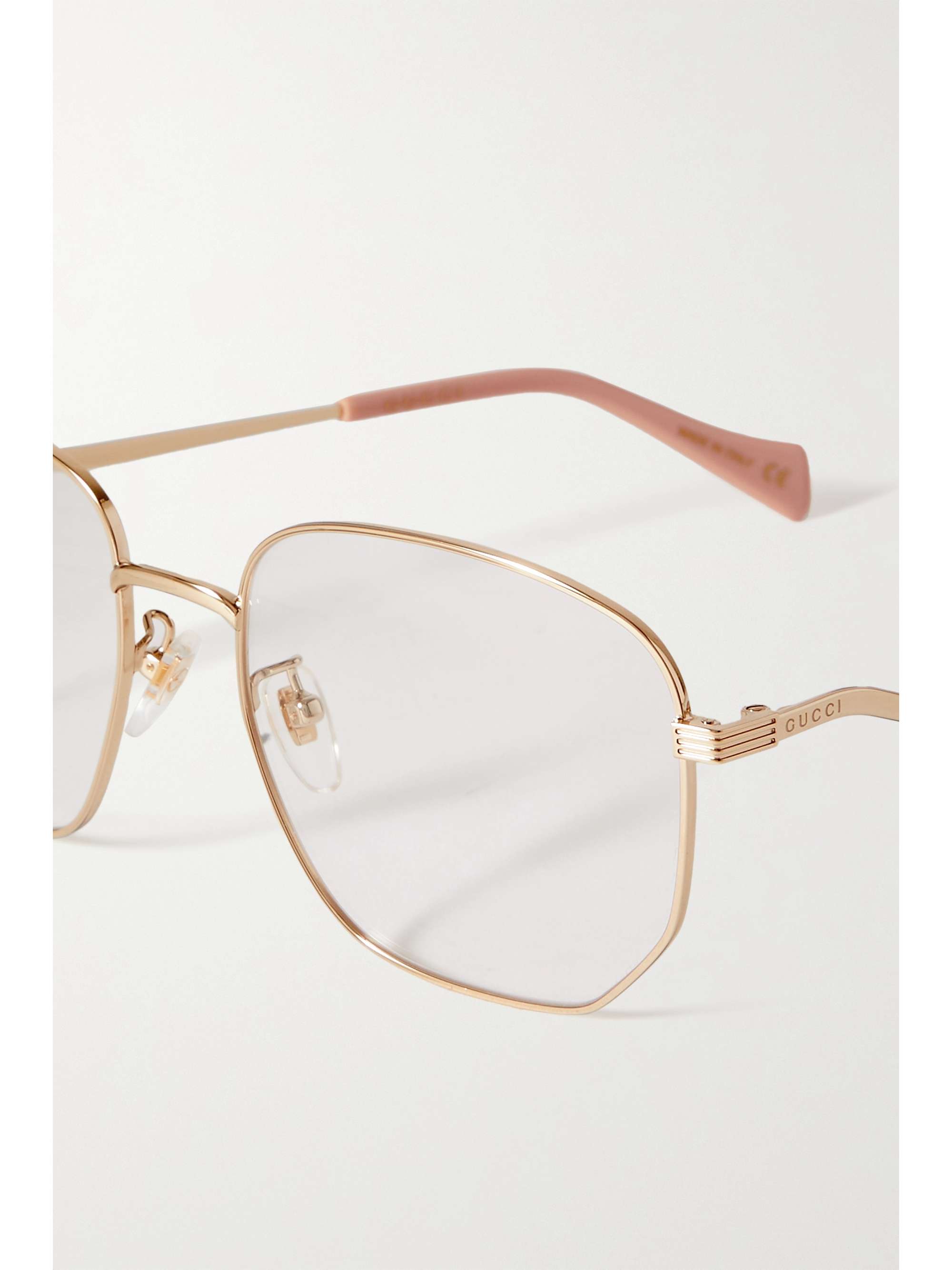gucci eyewear hexagonal frame glasses