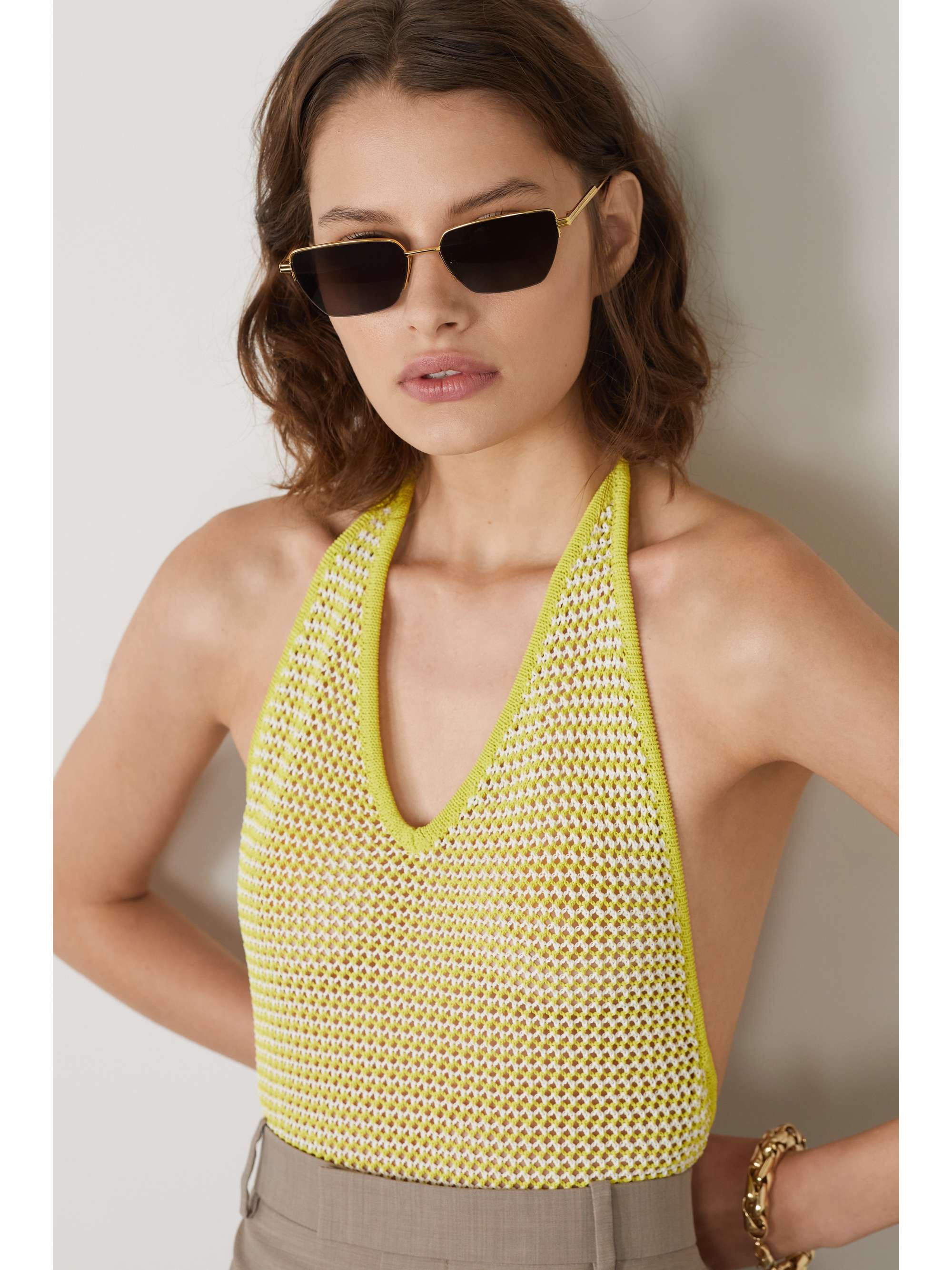 Gold Cat Eye Gold Tone Sunglasses Bottega Veneta Net A Porter