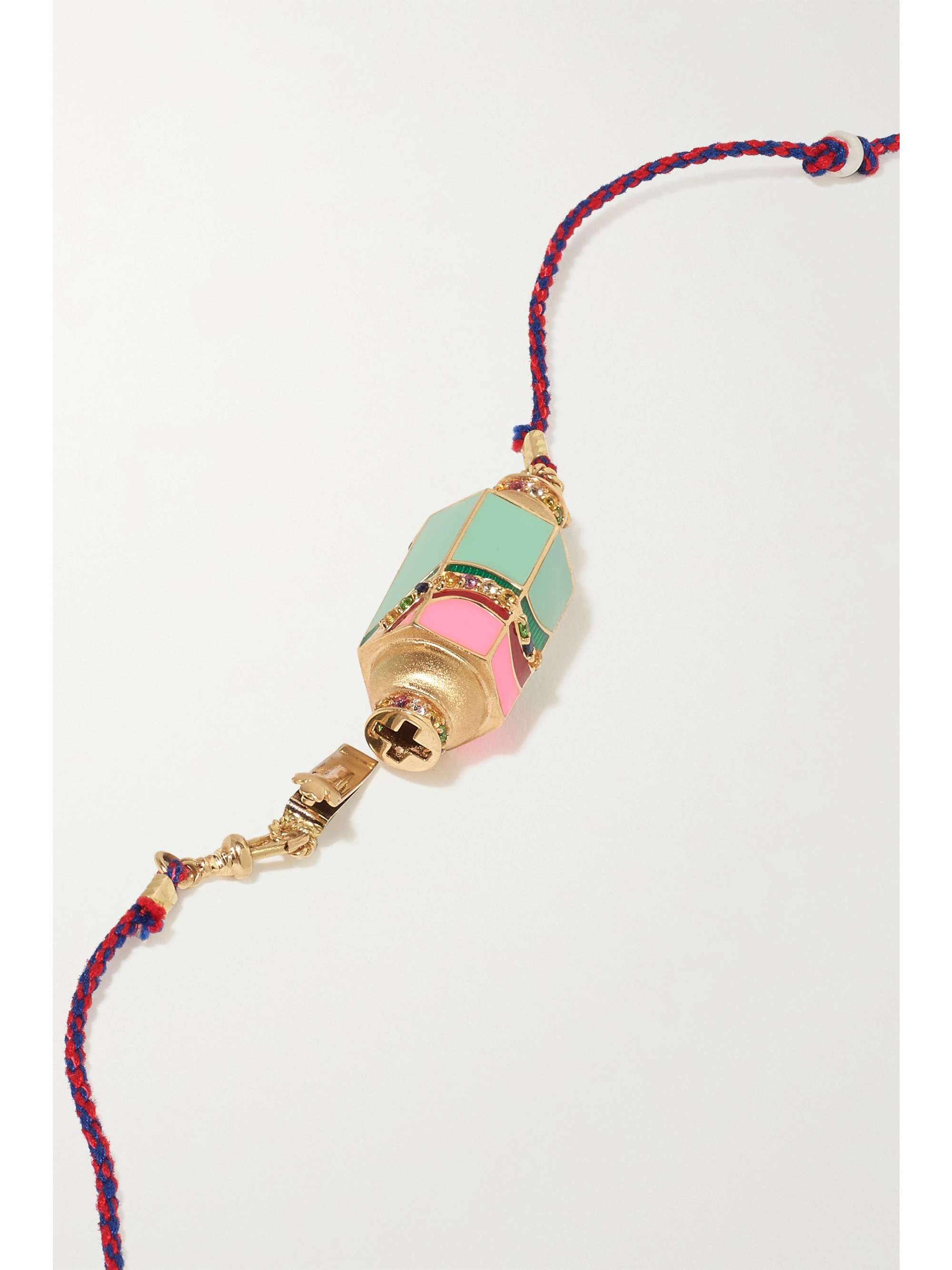 MARIE LICHTENBERG Evil Eye 14-karat gold, enamel, pearl and diamond necklace