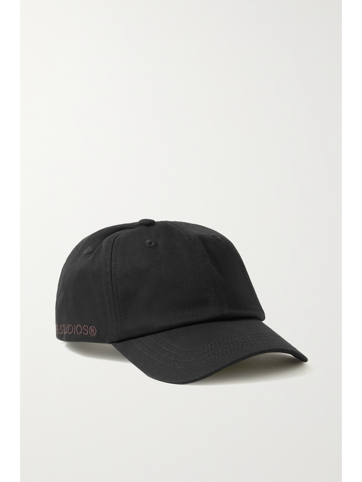 Shop Acne Studios Embroidered Cotton-twill Baseball Cap In Black