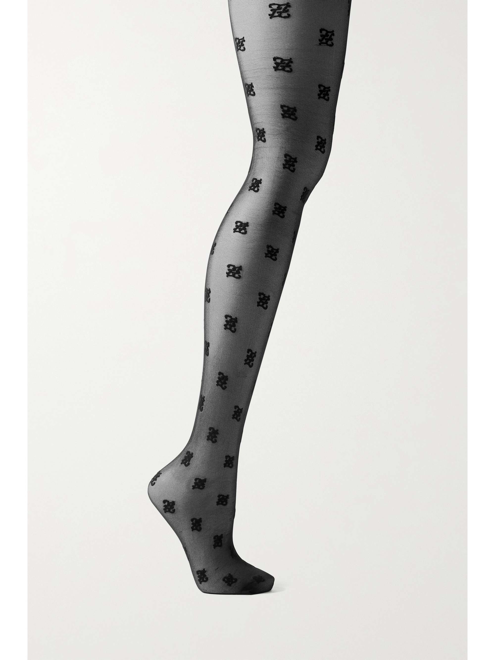 FENDI Embroidered tulle tights NETAPORTER