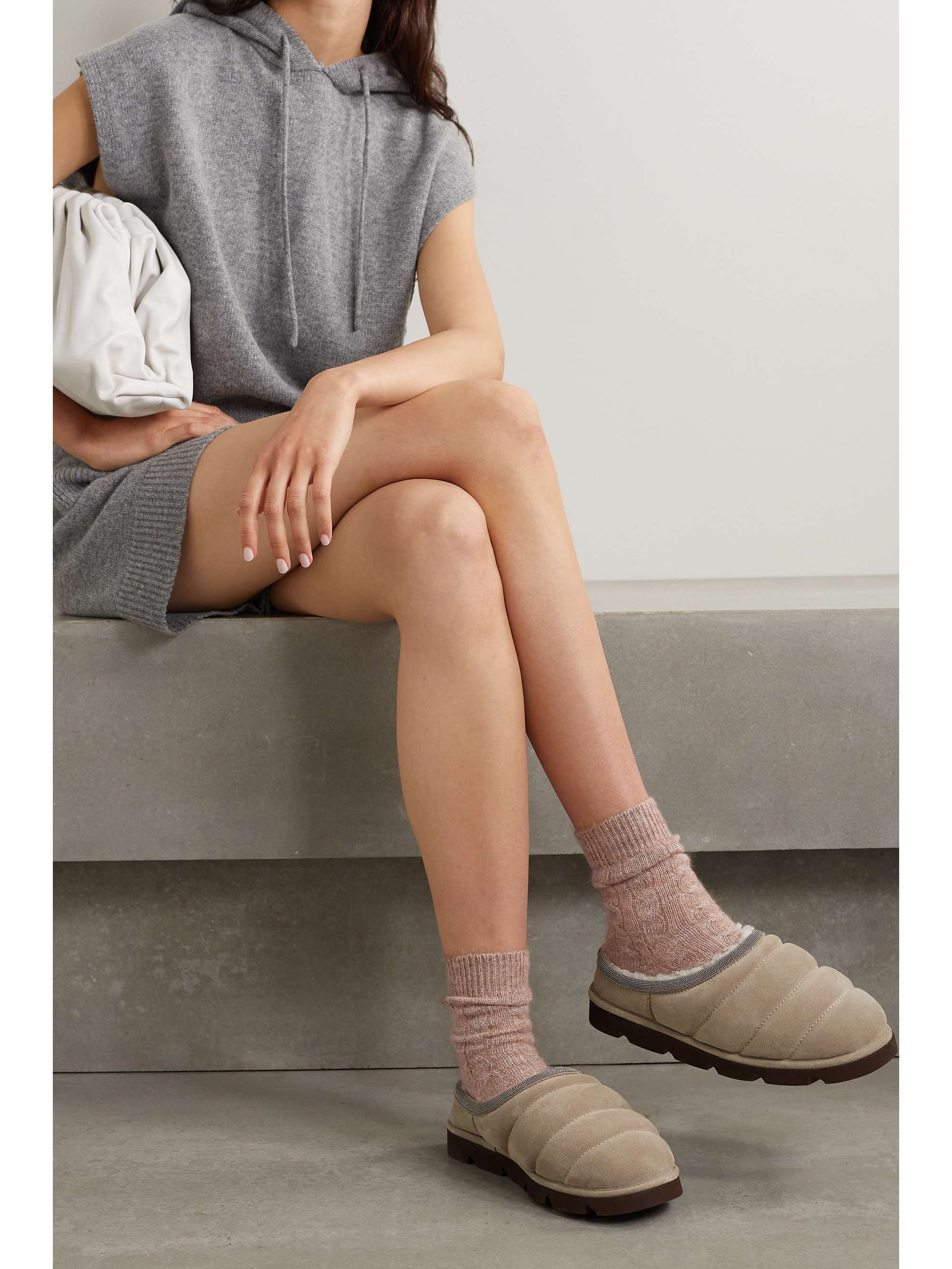 BRUNELLO CUCINELLI Metallic cable-knit socks