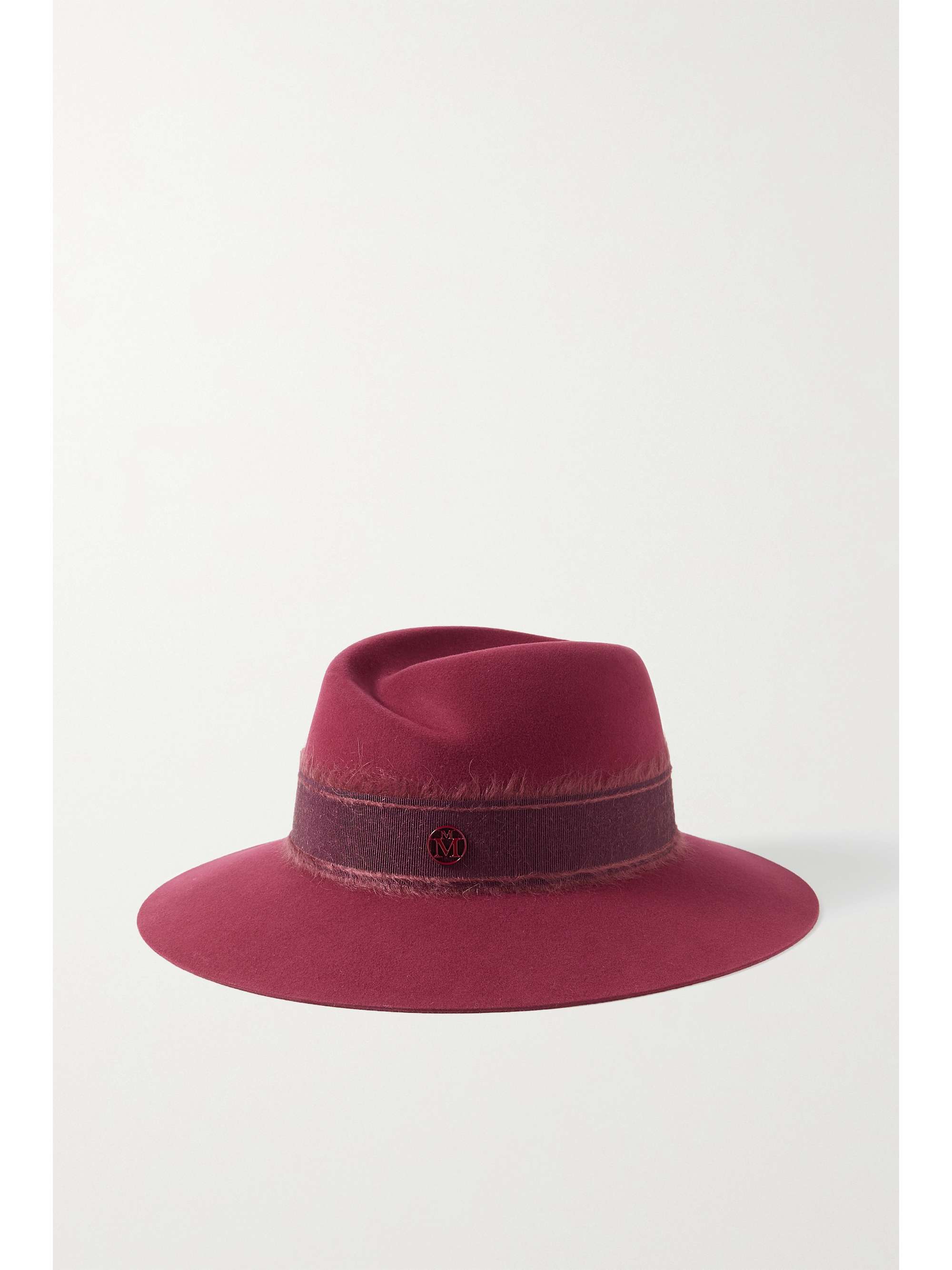Burgundy Virginie grosgrain-trimmed 