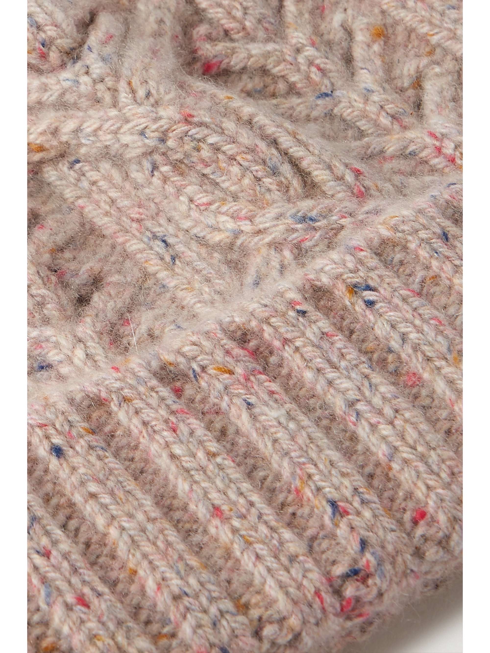 LORO PIANA Cable-knit mélange cashmere beanie