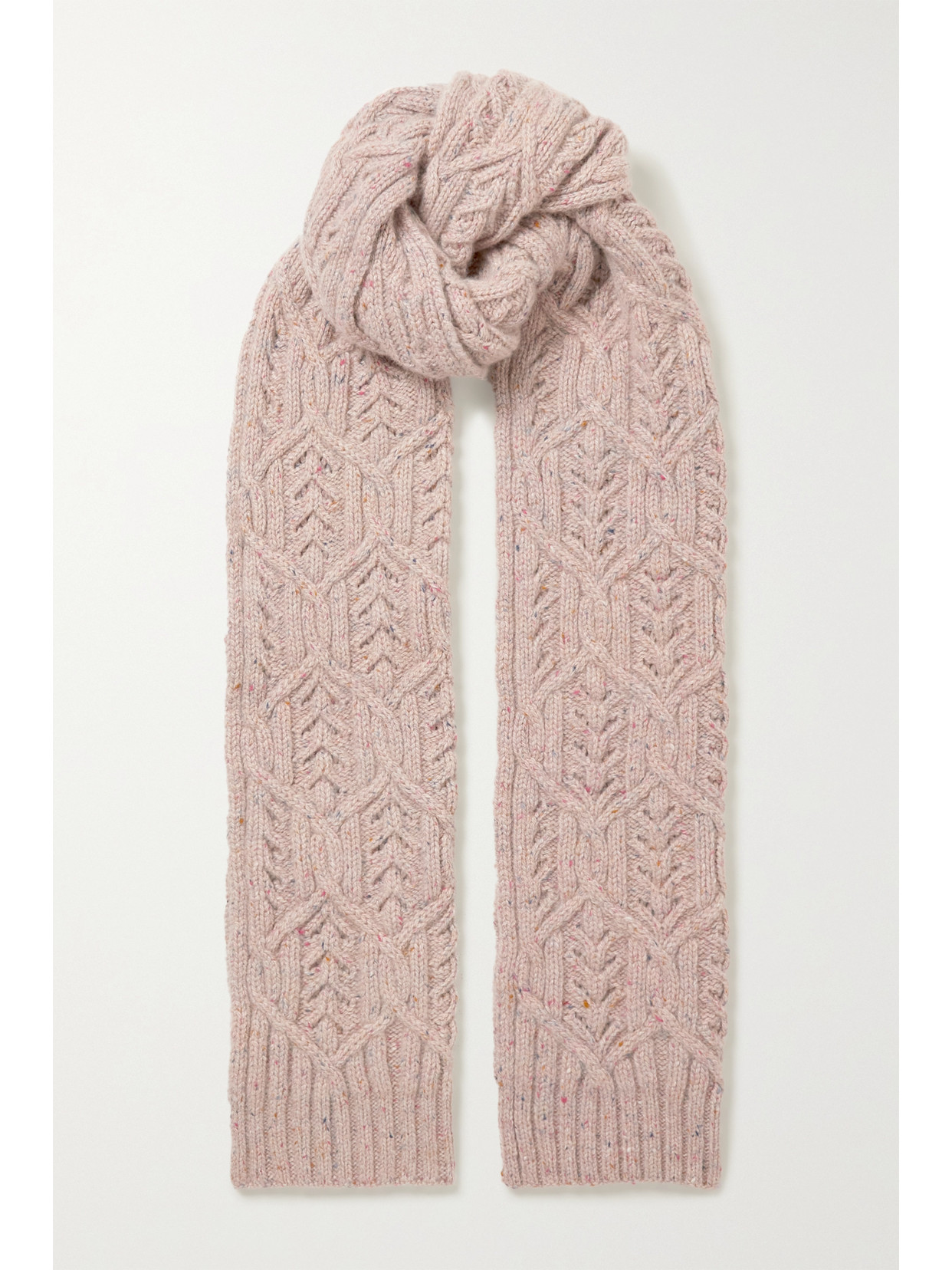 Loro Piana - Cable-knit Mélange Cashmere Scarf - Red