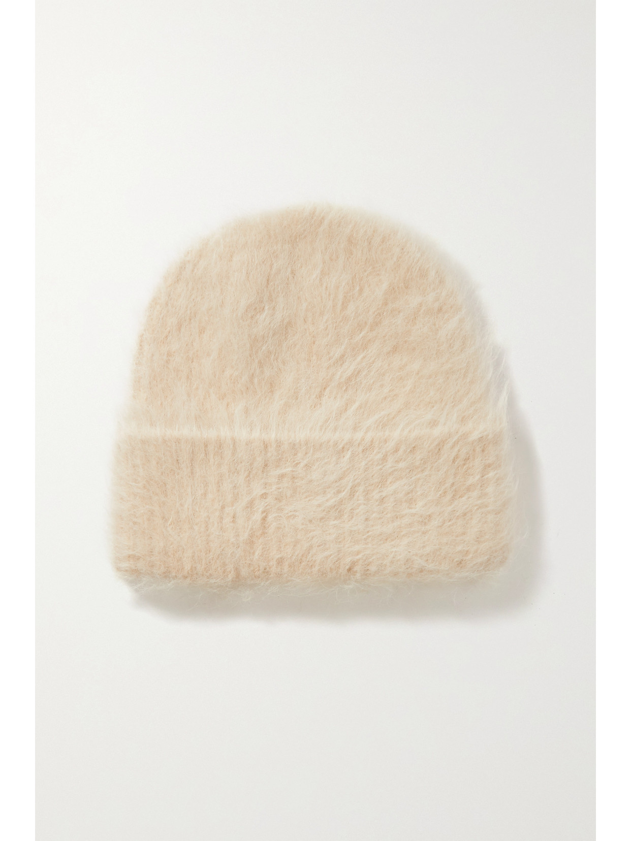 Totême Off-white Alpaca Knit Beanie In Cream