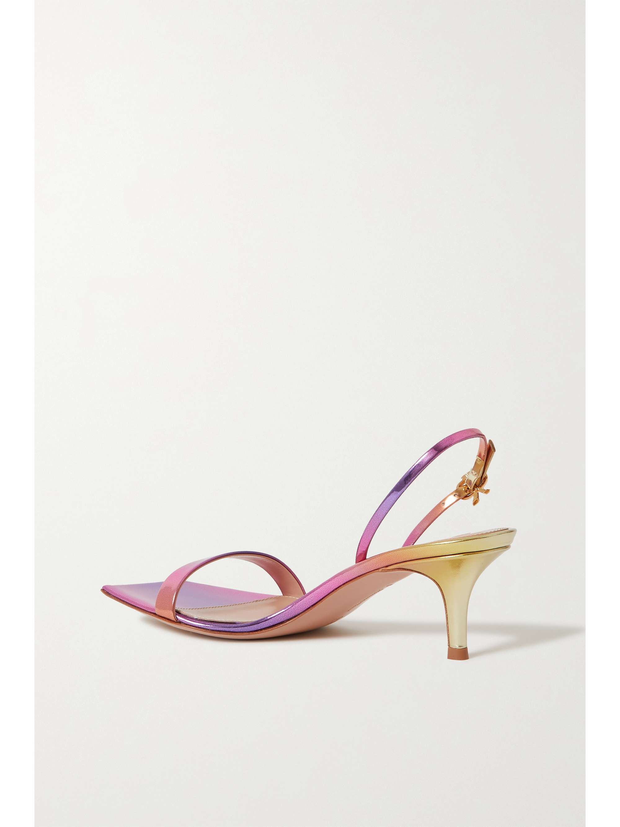 Purple Ribbon metallic leather 