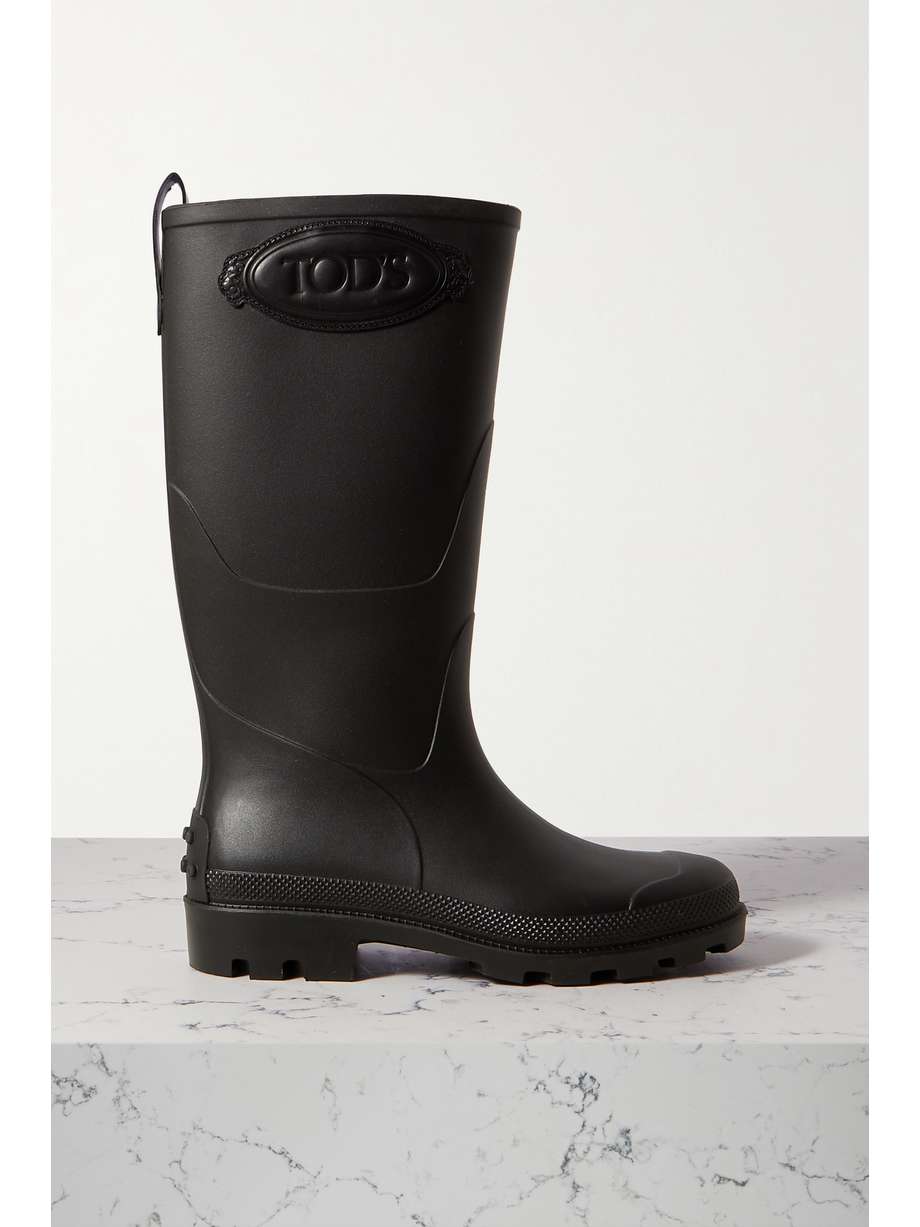 Leather Trimmed Rubber Boots
