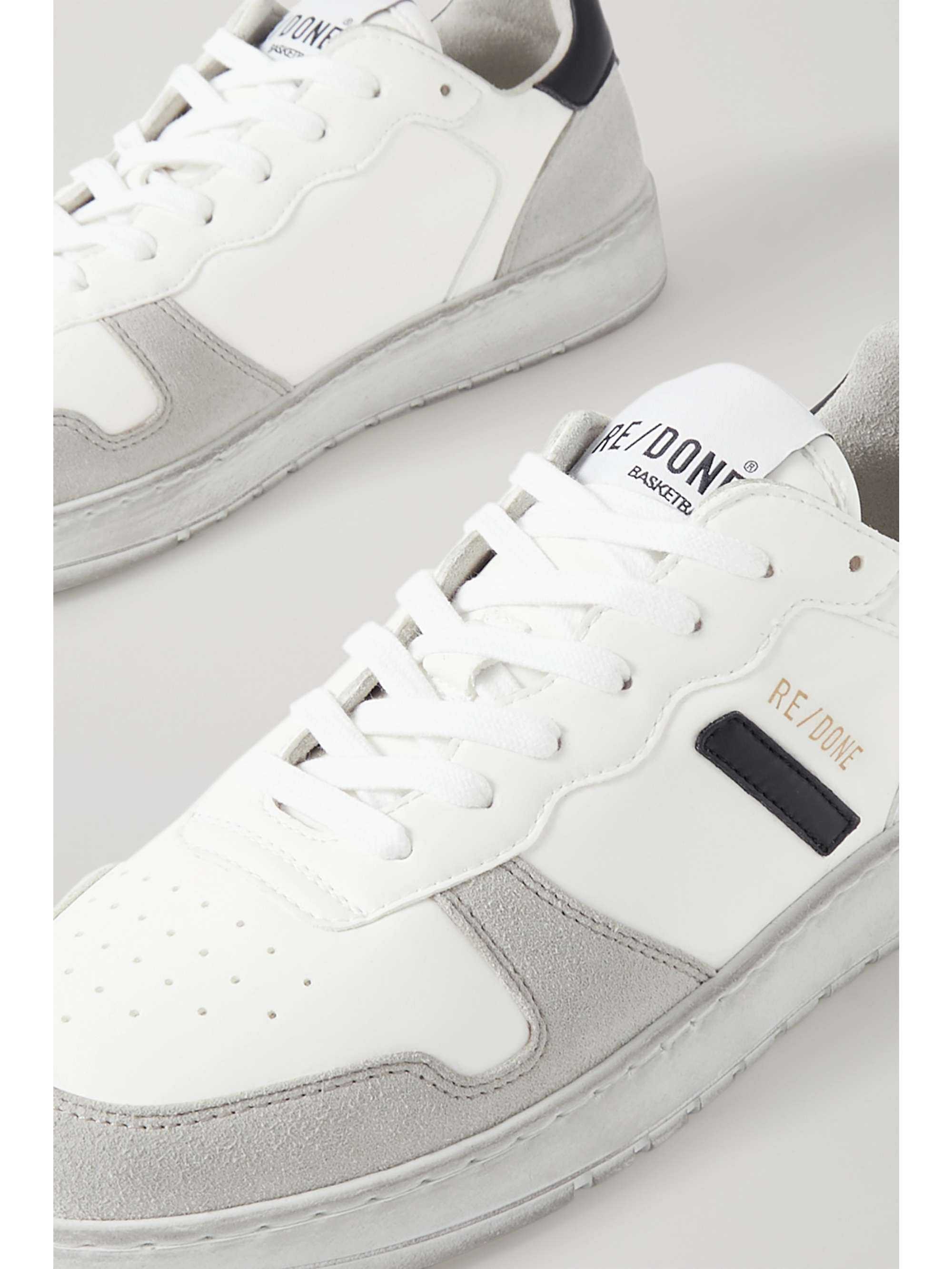 RE/DONE 80s Basketball vegan leather and suede sneakers