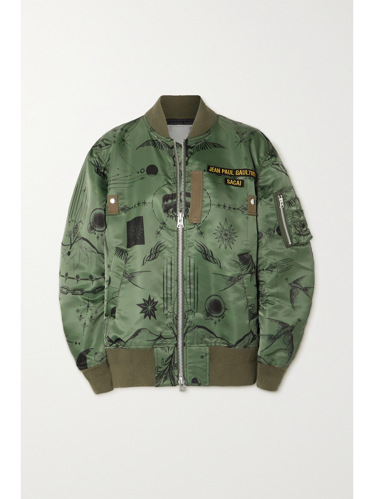 Sacai + Jean Paul Gaultier + Dr. Woo Appliquéd Printed Shell