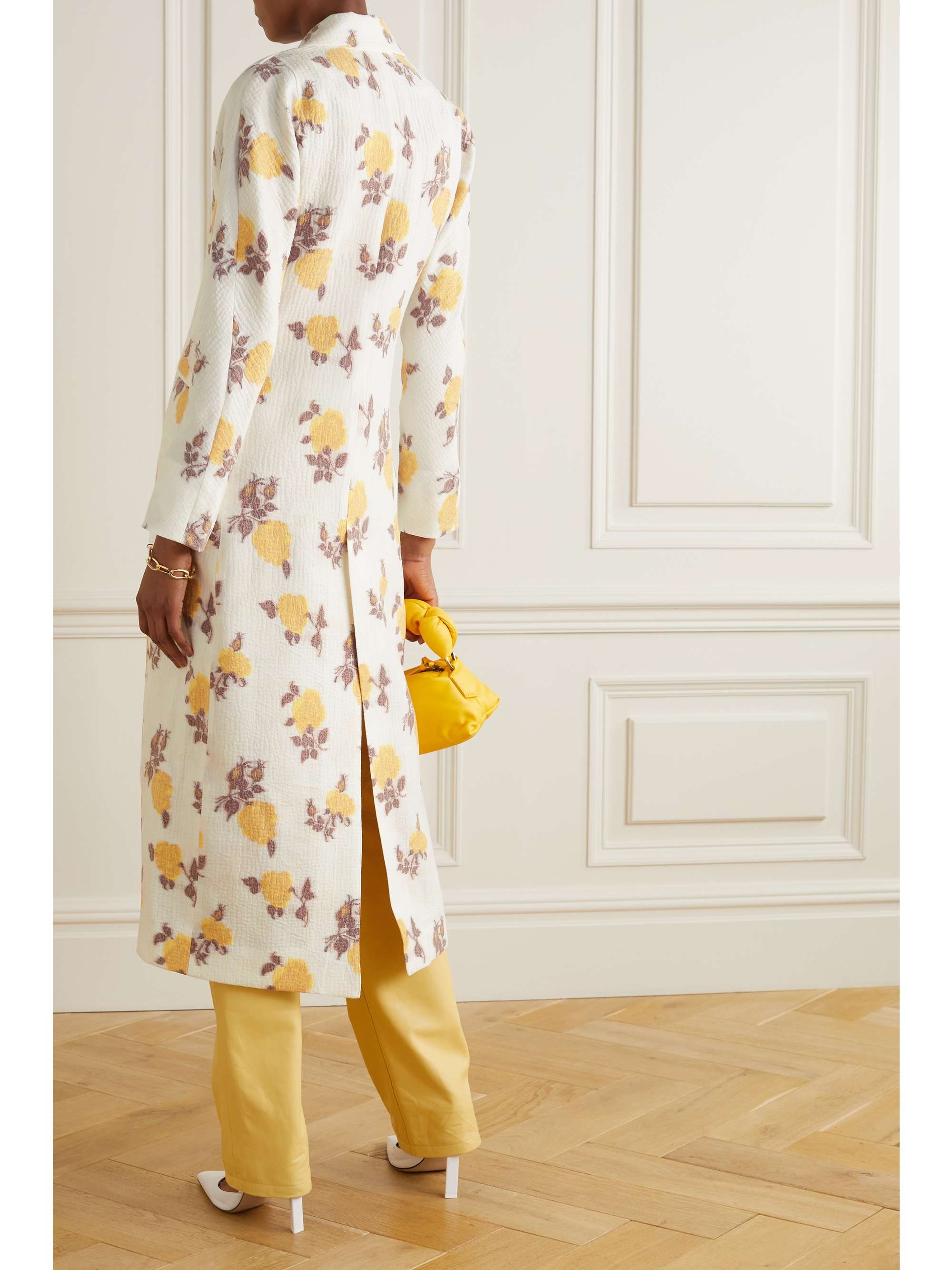 IOANNES + NET SUSTAIN Elsa floral-jacquard coat