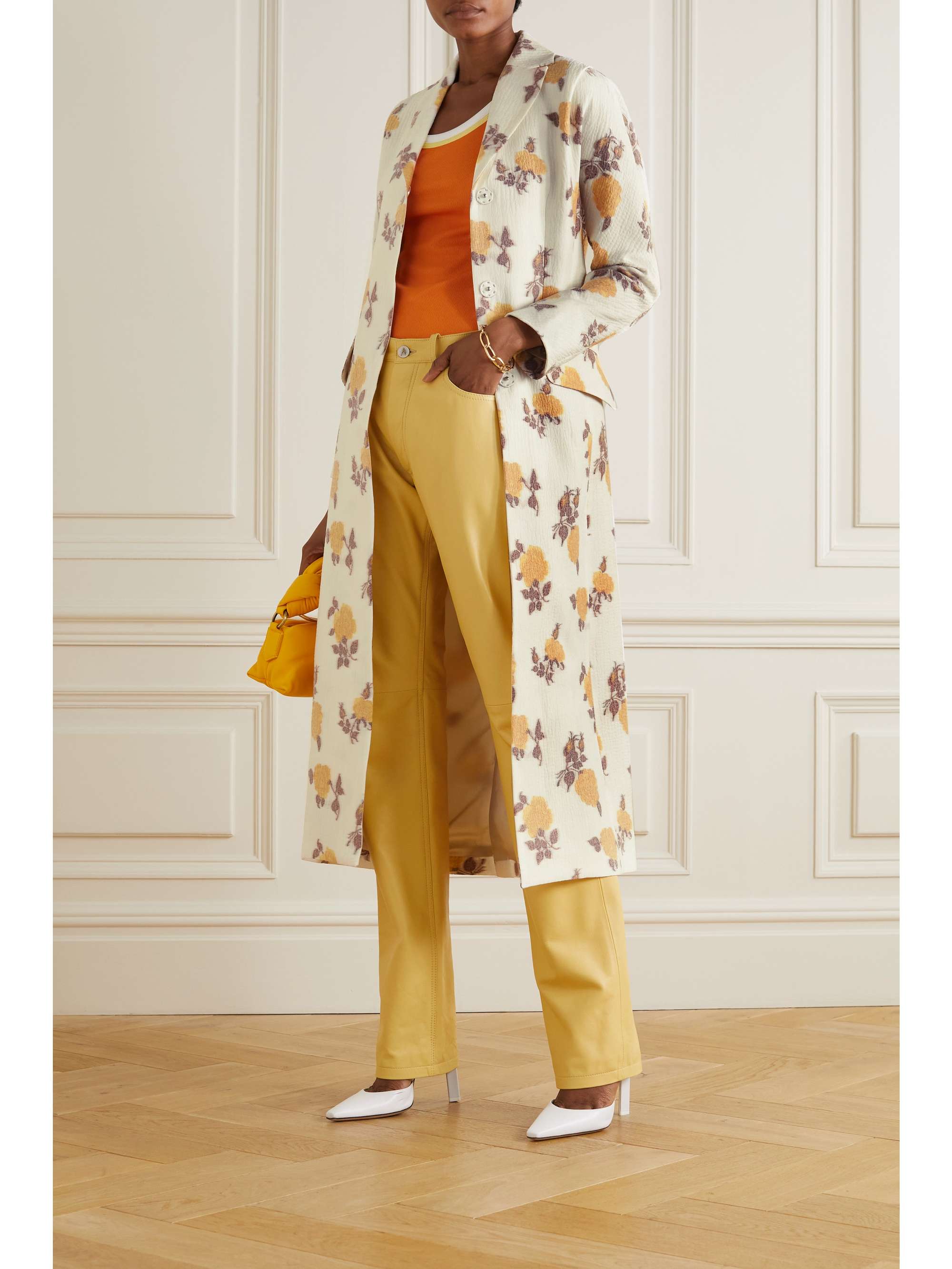 IOANNES + NET SUSTAIN Elsa floral-jacquard coat