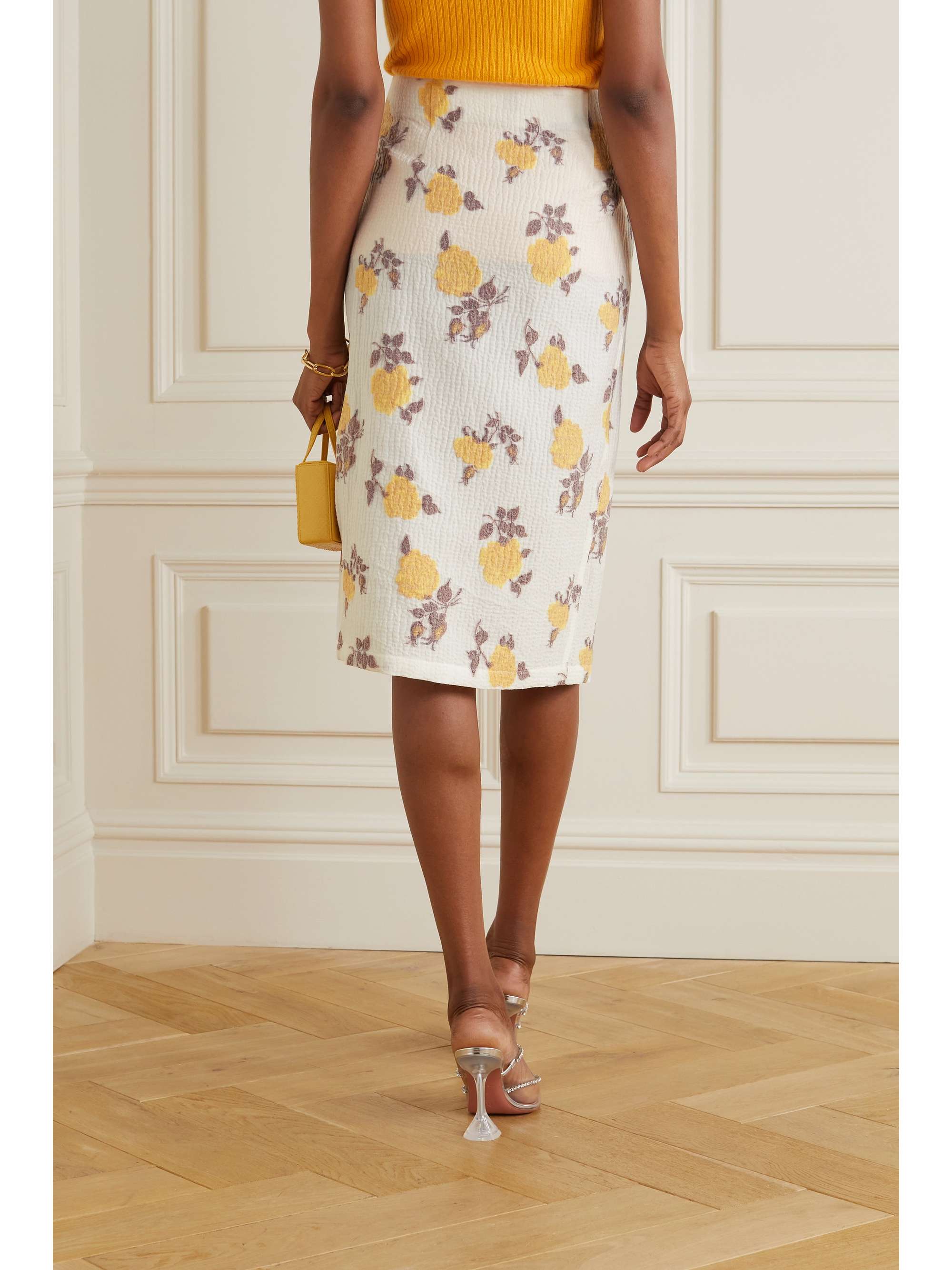IOANNES + NET SUSTAIN Romeo floral-jacquard wrap skirt