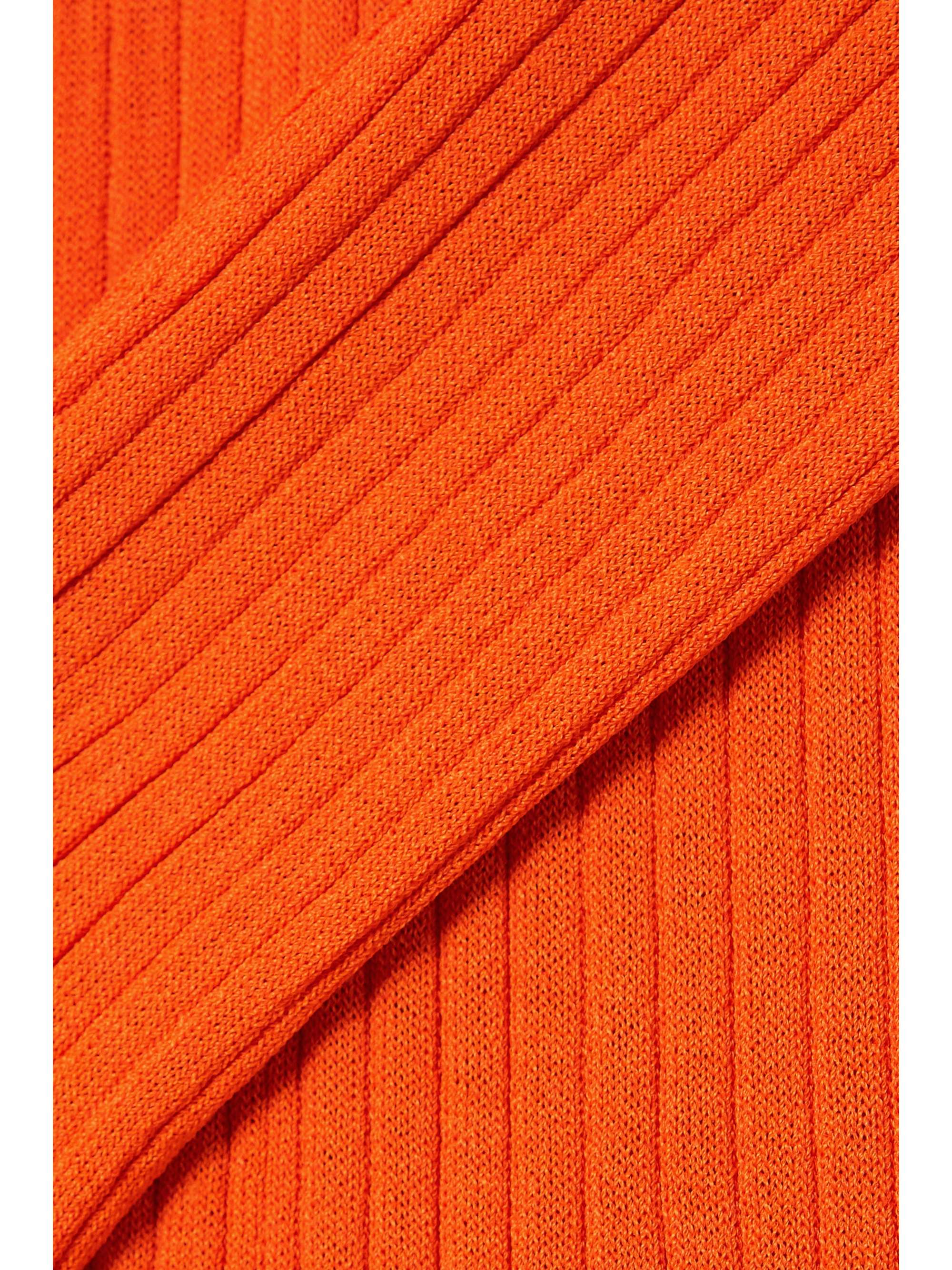 IOANNES Billowy cold-shoulder ribbed-knit midi dress