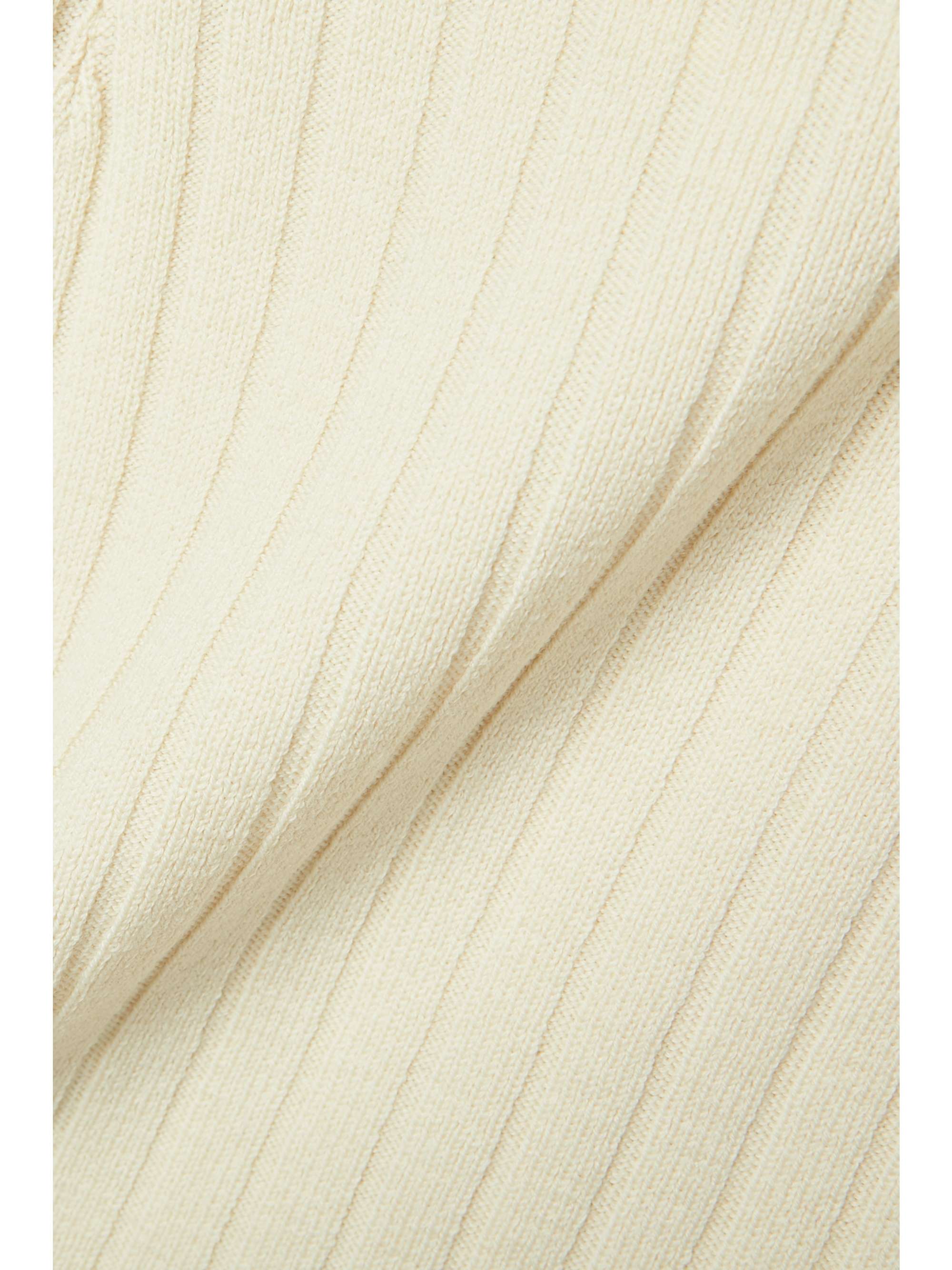 IOANNES Cutout ribbed merino wool-blend midi skirt