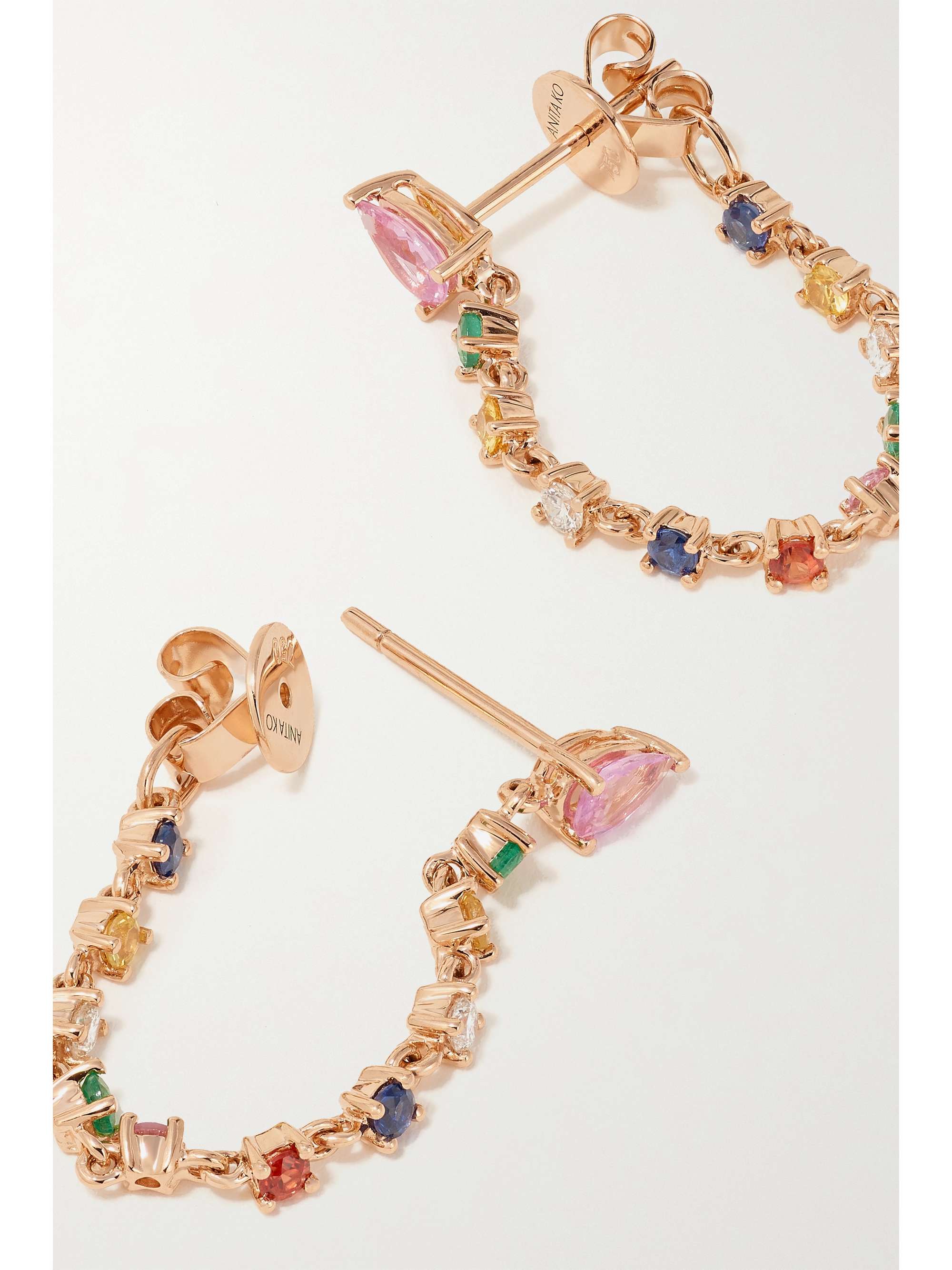 ANITA KO Ohrringe aus 18 Karat Roségold mit Saphiren und Diamanten