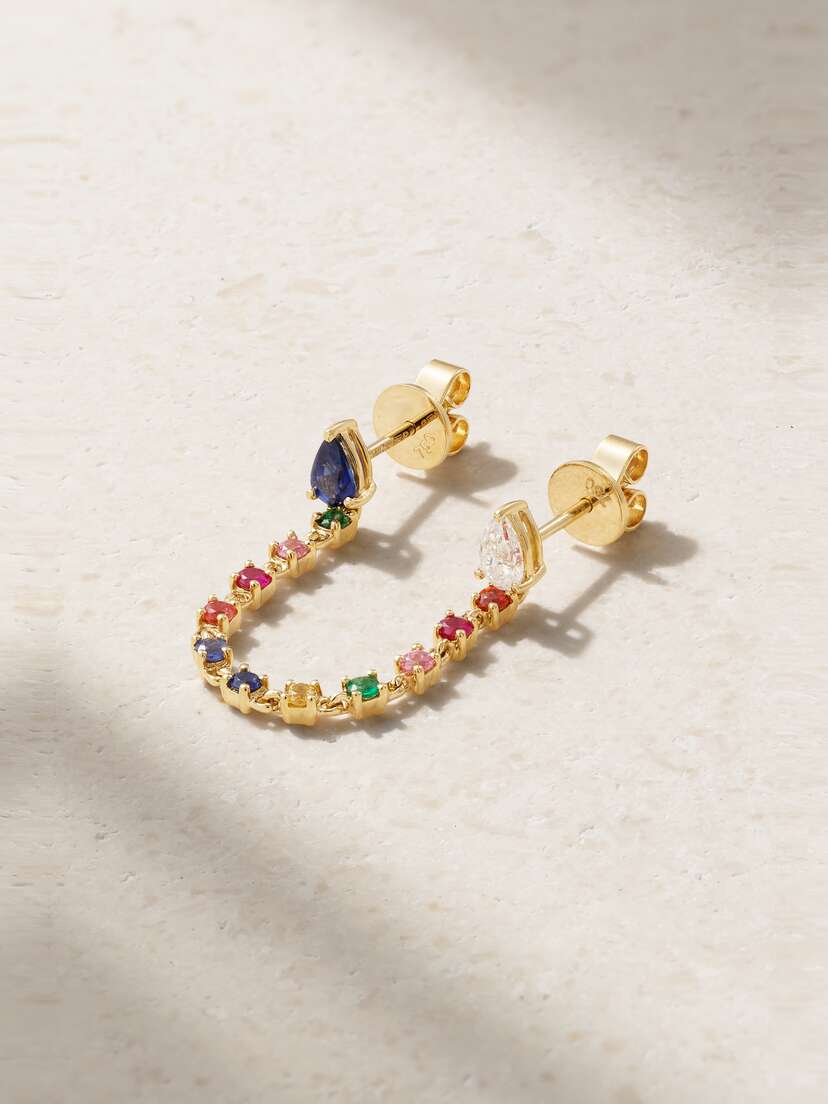 Anita Ko 18-karat Gold, Sapphire And Diamond Earring