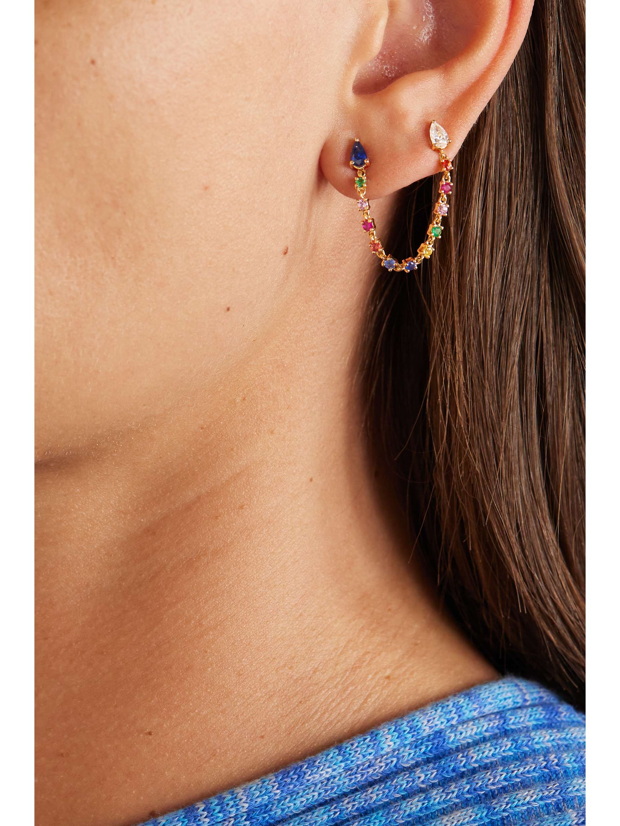 ANITA KO 18-karat gold, sapphire and diamond earring