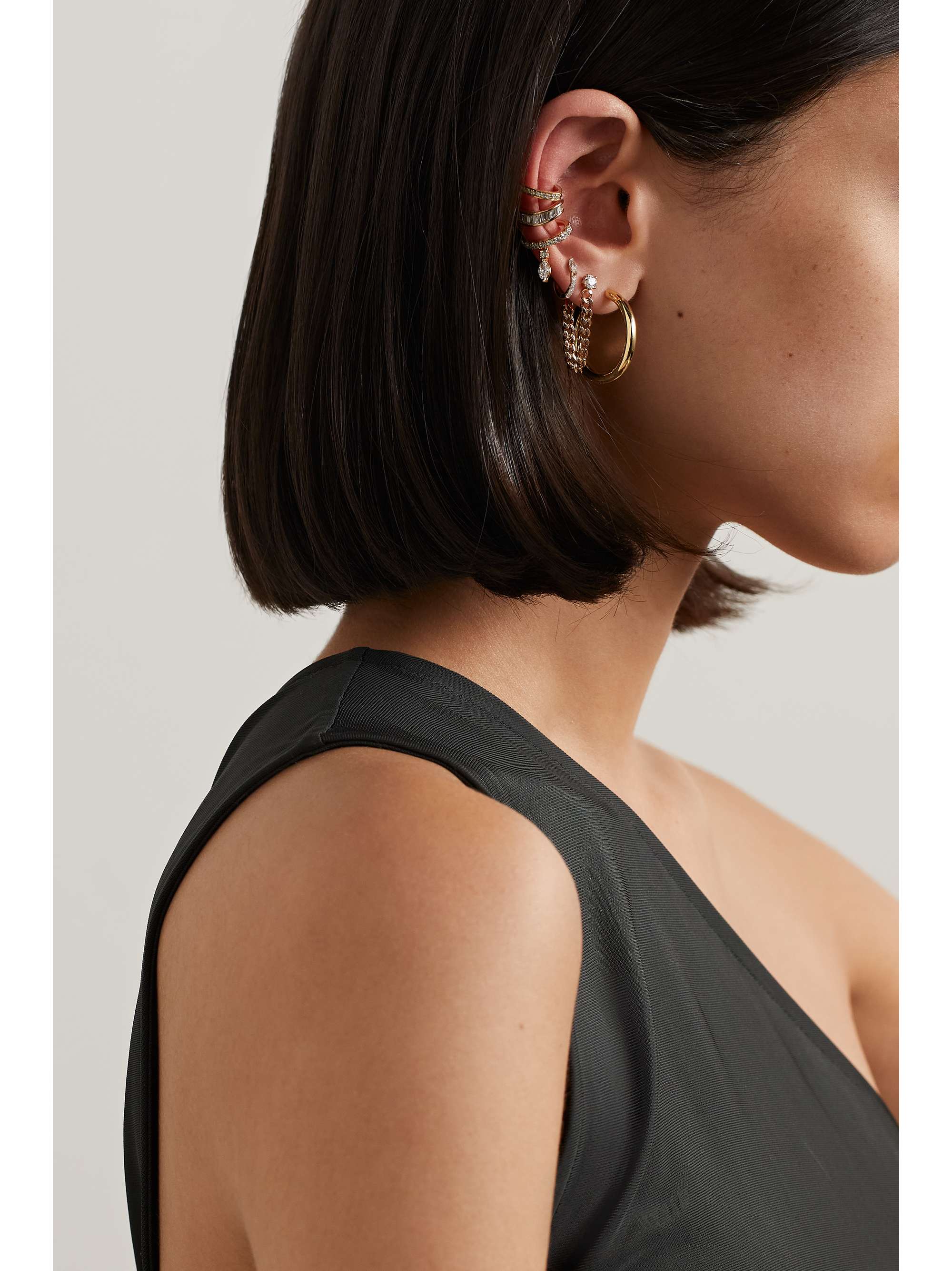 ANITA KO 18-karat rose gold diamond single hoop earring