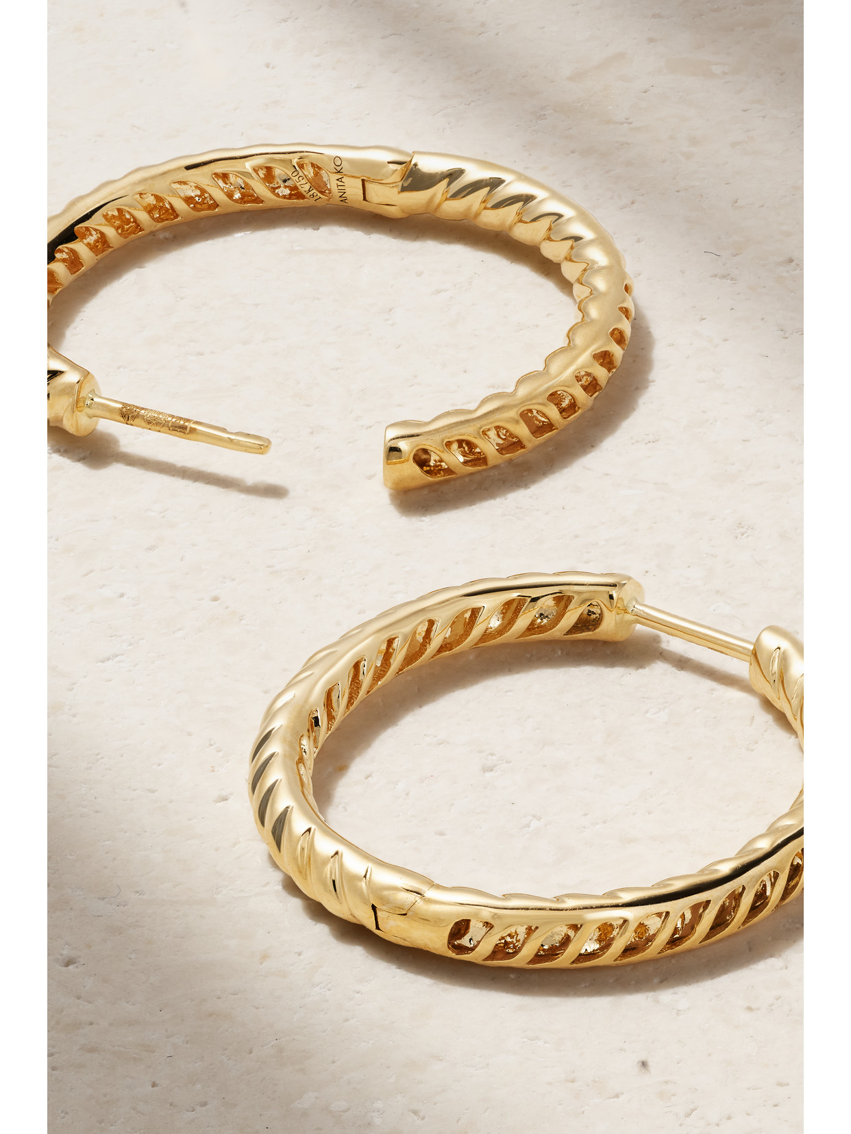 Shop Anita Ko Zoe 18-karat Gold Hoop Earrings