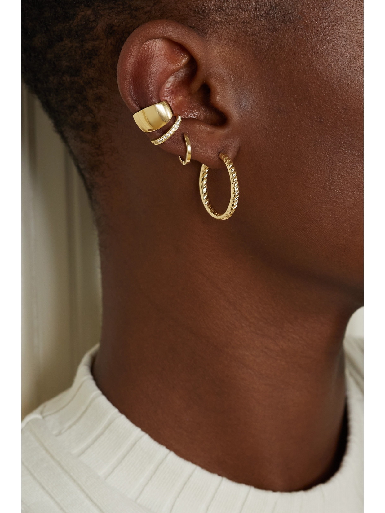 Shop Anita Ko Zoe 18-karat Gold Hoop Earrings