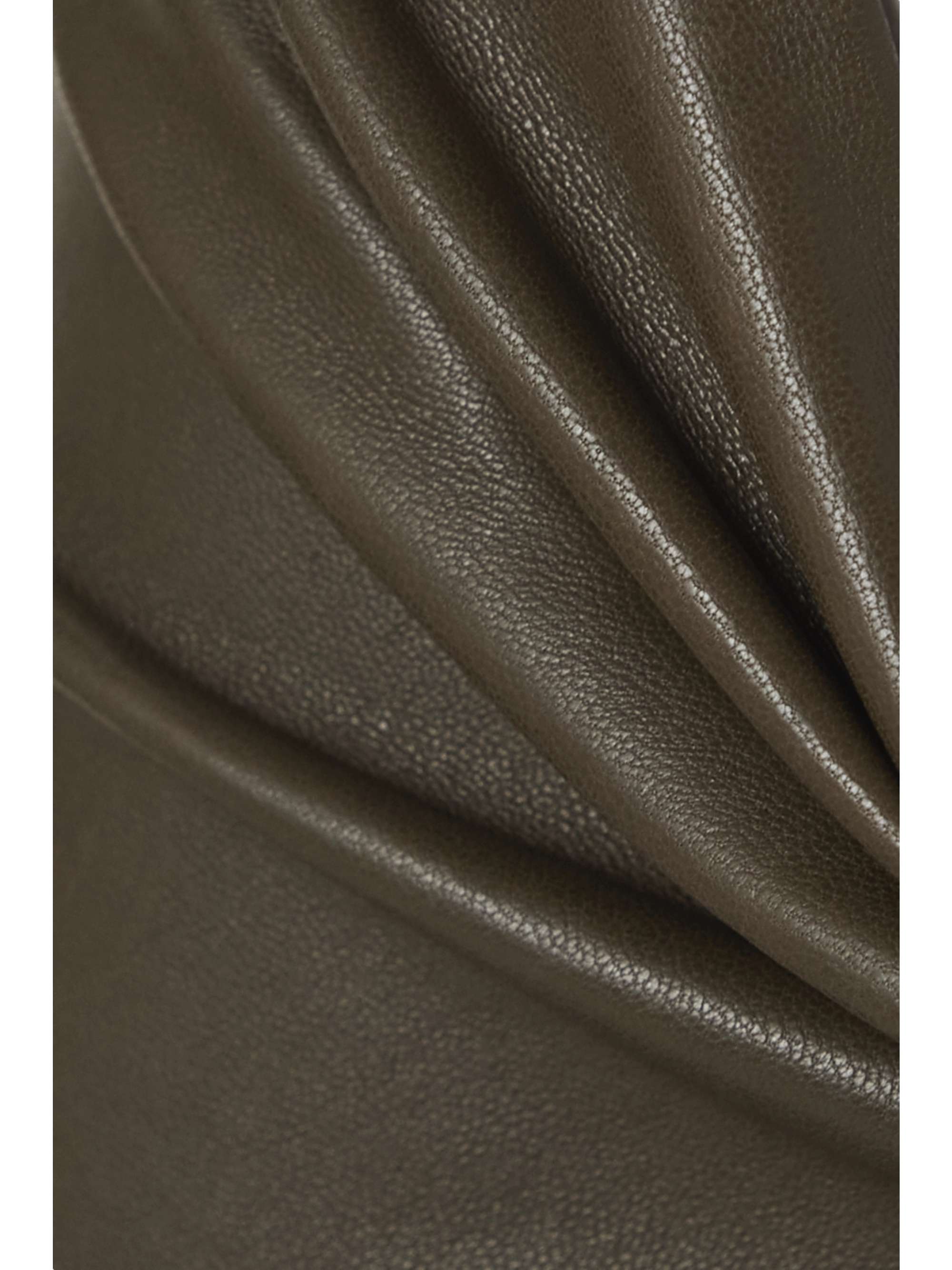 Army green Cropped leather leggings 