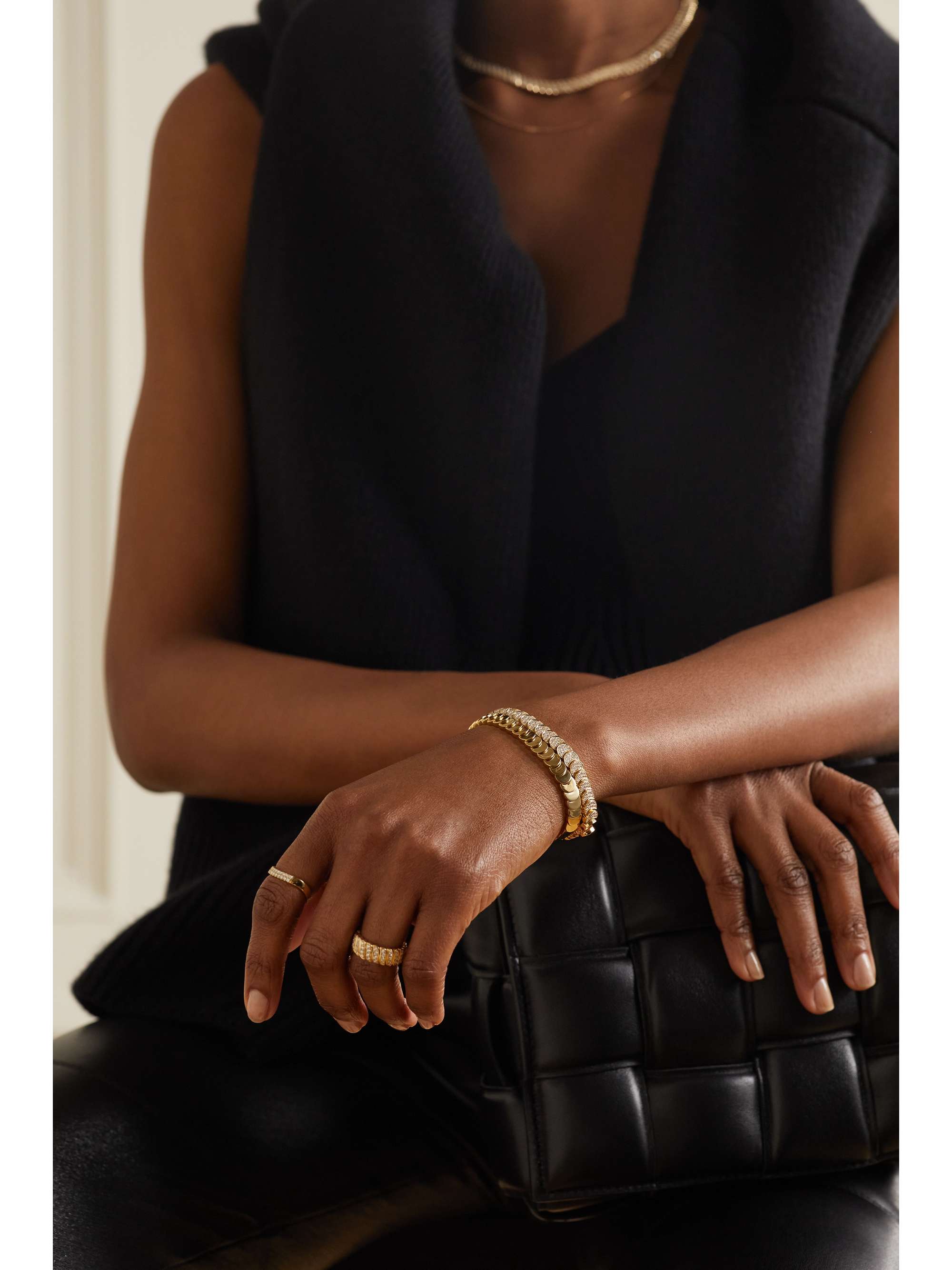 ANITA KO Luna 18-karat gold diamond bracelet