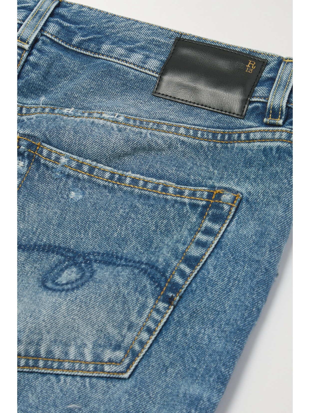 R13 Distressed Boyfriend Jeans In Blue