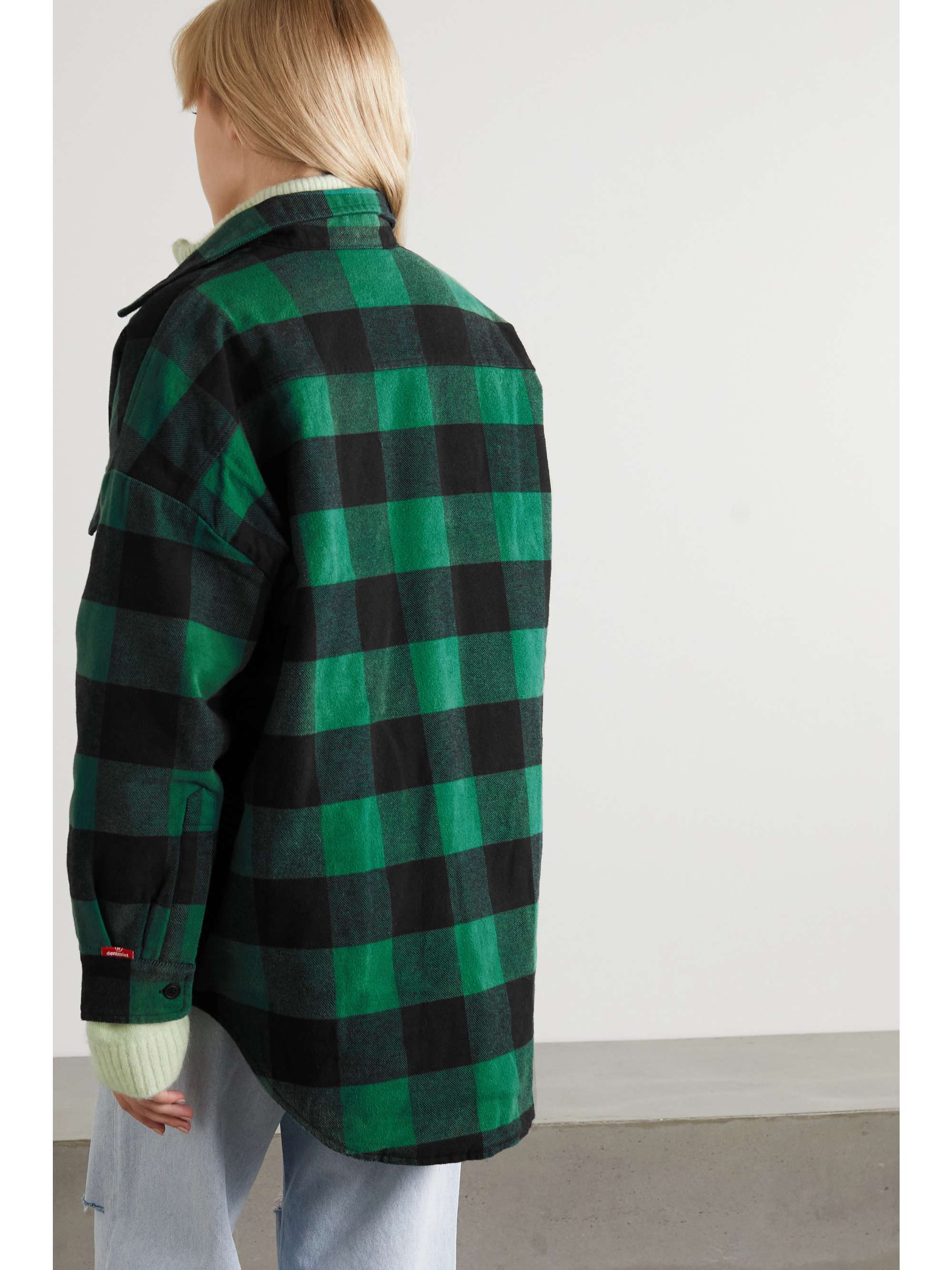 green and black checkered jacket