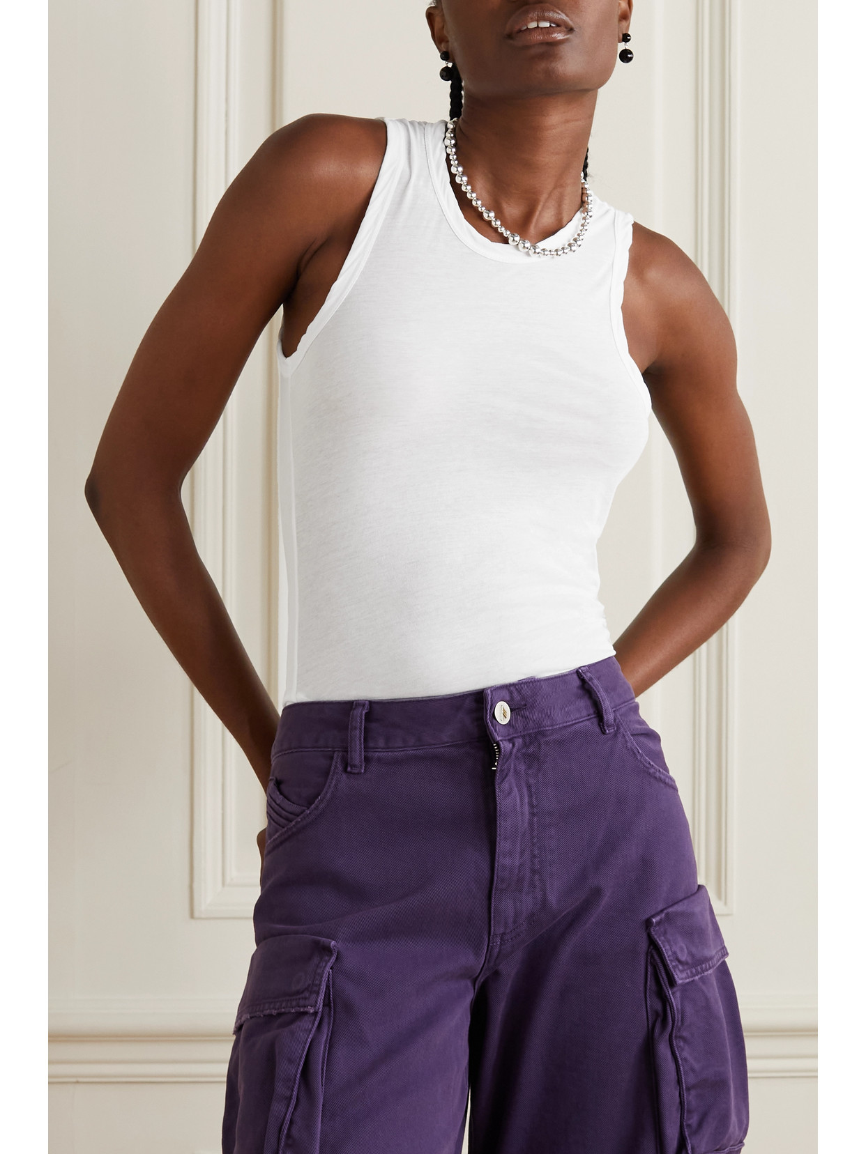 James Perse Slub Cotton-jersey Tank In White