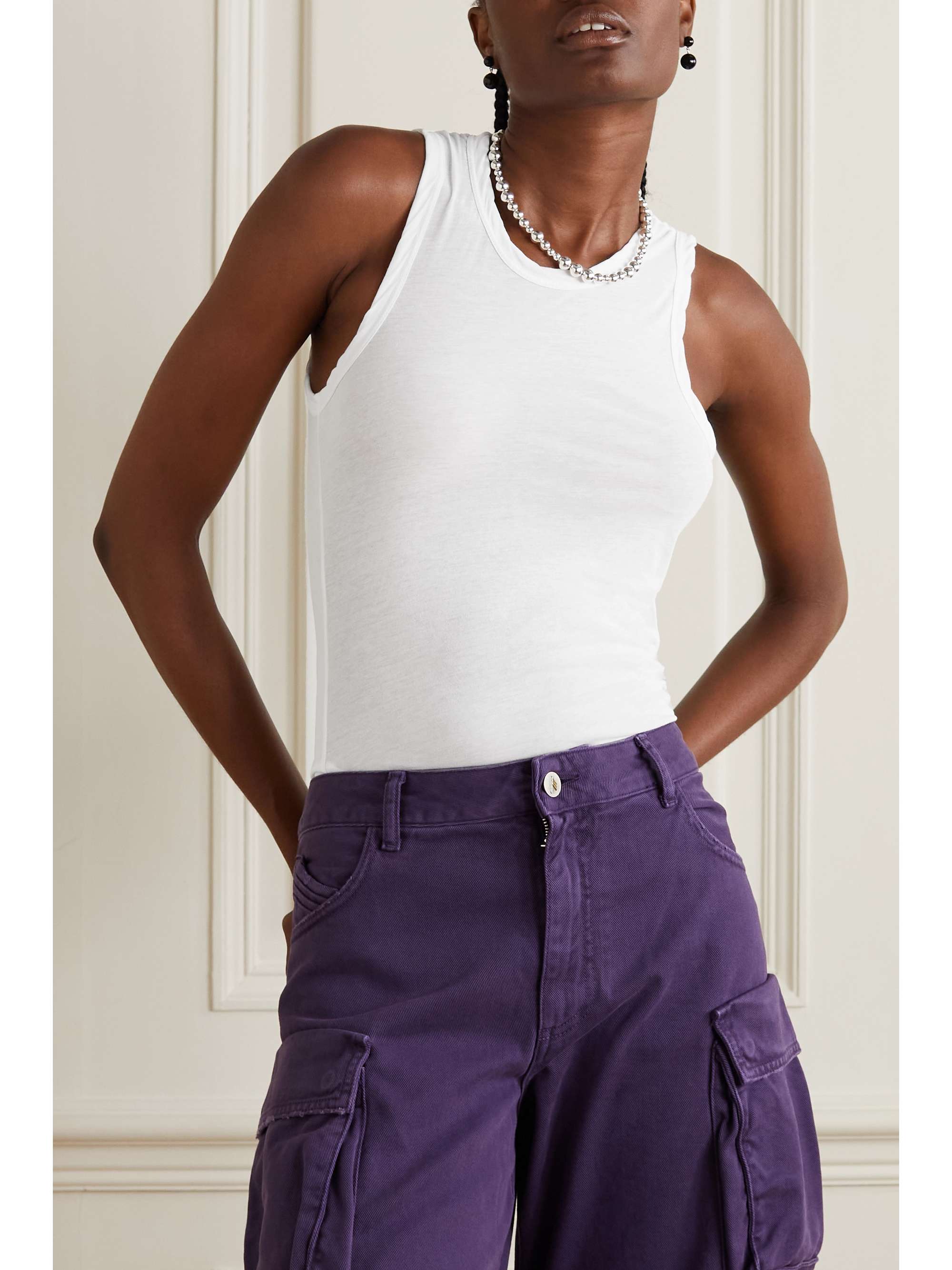 JAMES PERSE Slub cotton-jersey tank