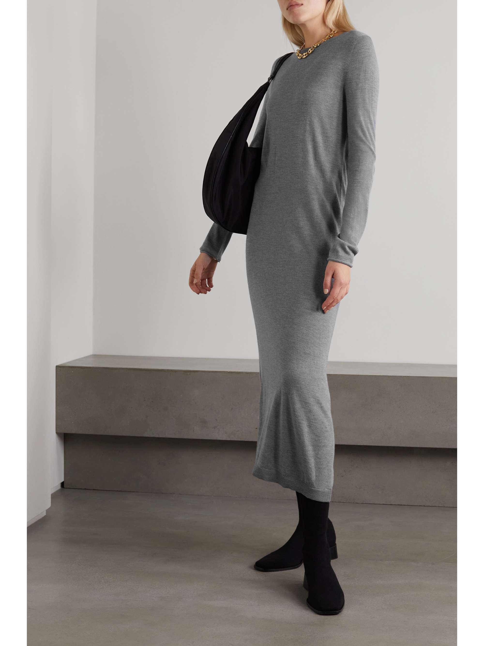 Gray Beatrix cashmere maxi dress | LISA 