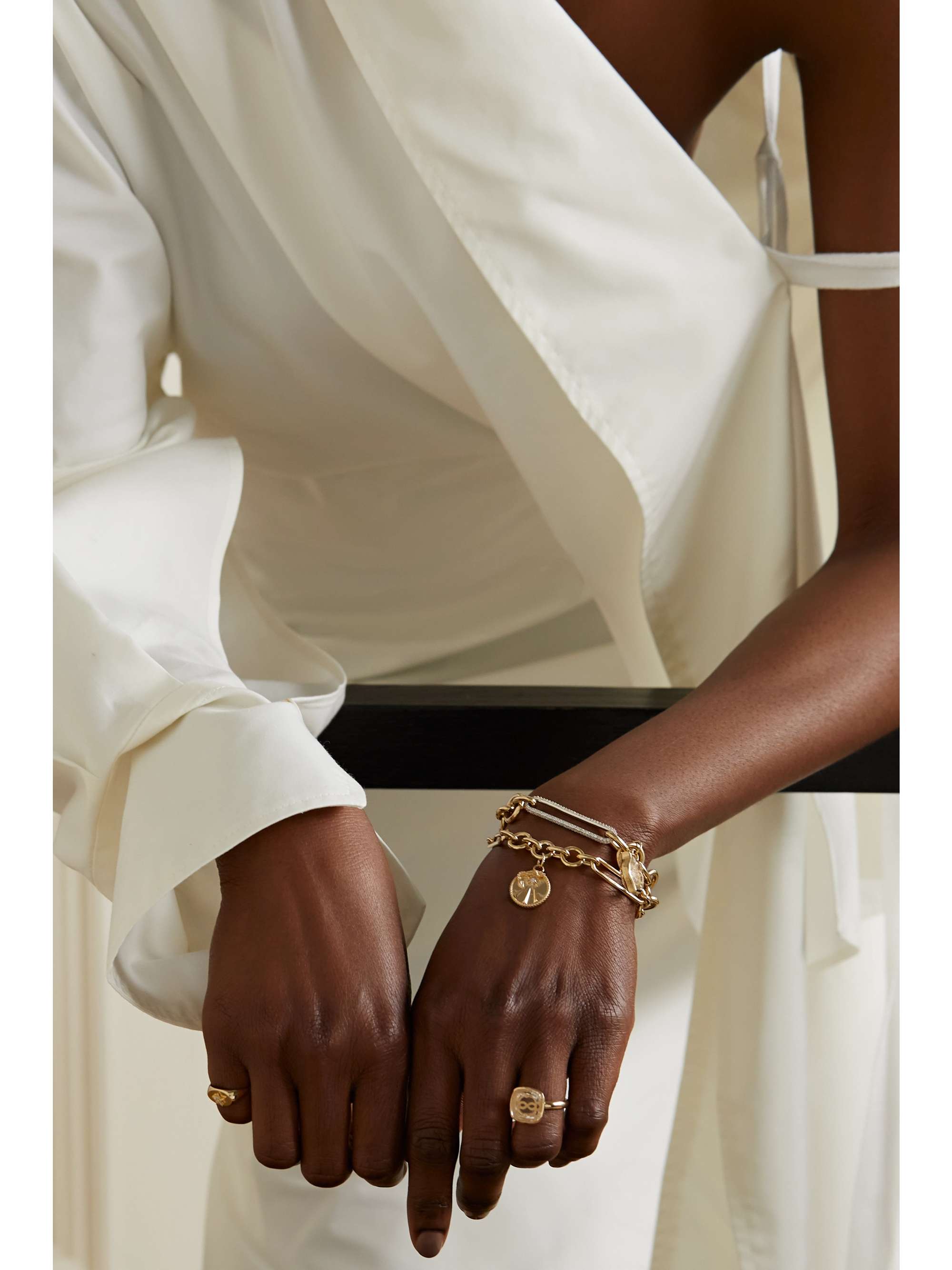 FOUNDRAE Bracelet en or 18 carats (750/1000) et diamant Mind Body Soul