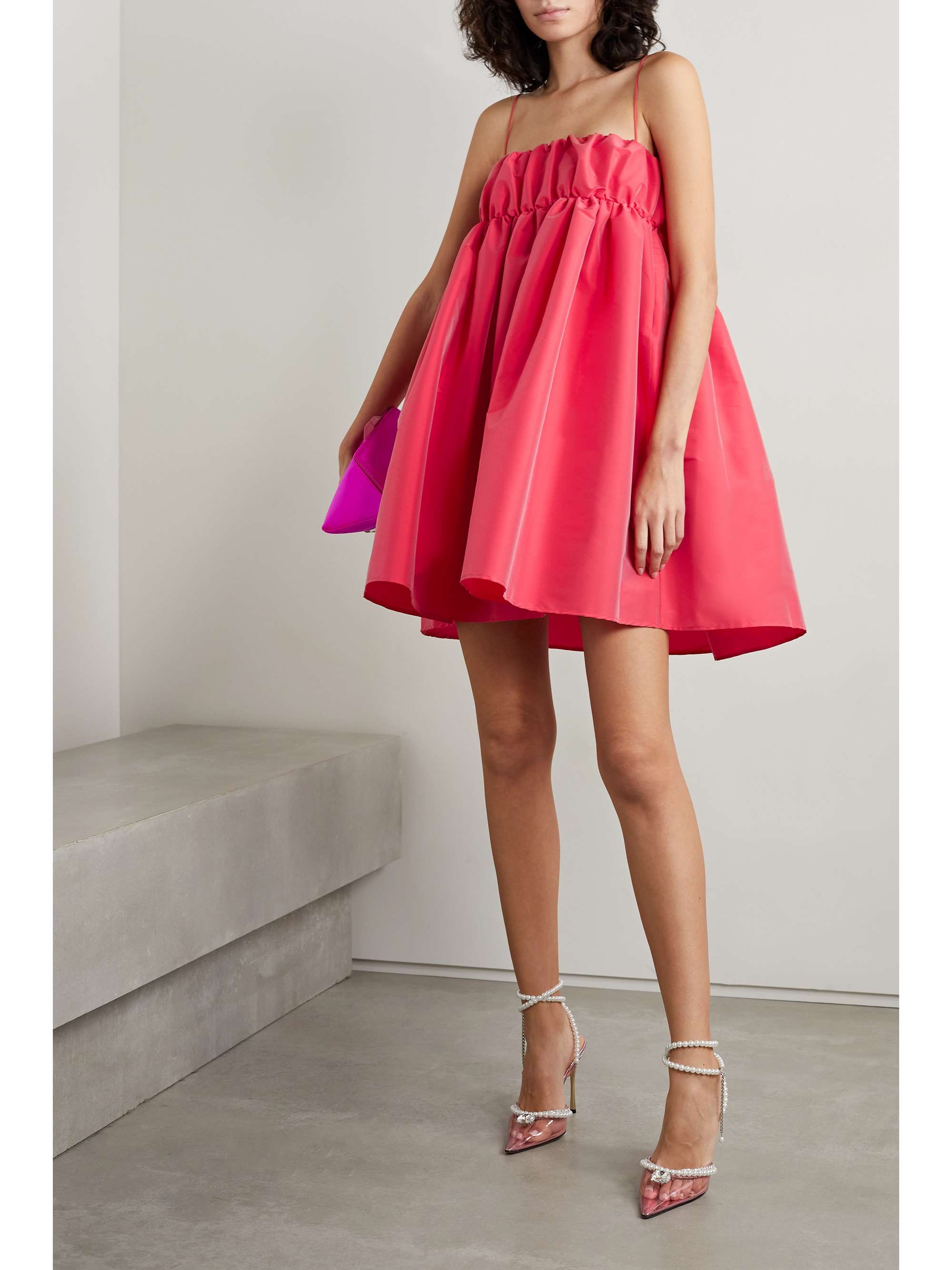 BERNADETTE Birgit gathered taffeta mini dress