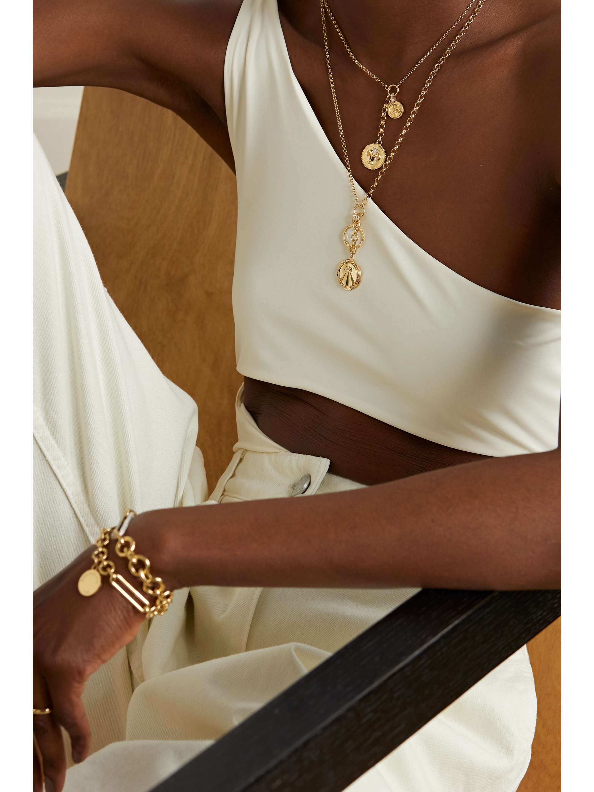FOUNDRAE Protection and Karma 18-karat gold diamond necklace