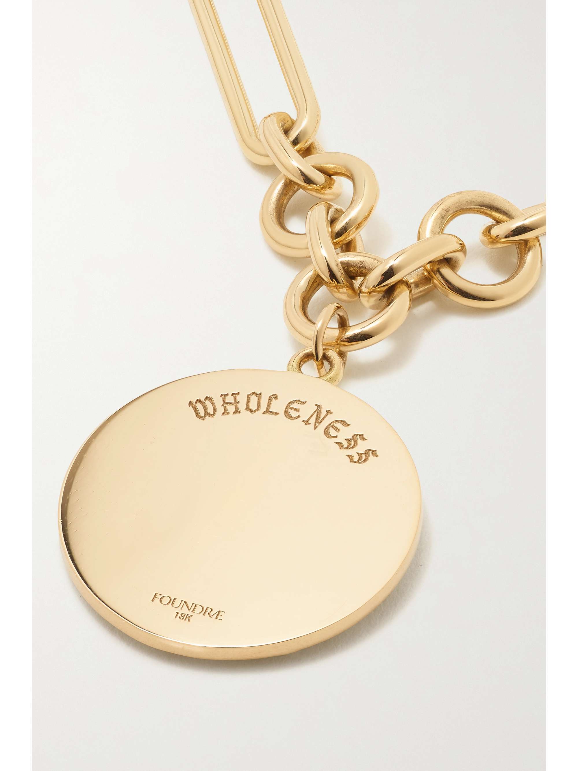 FOUNDRAE Mind Body Soul and Wholeness 18-karat gold, enamel and diamond necklace
