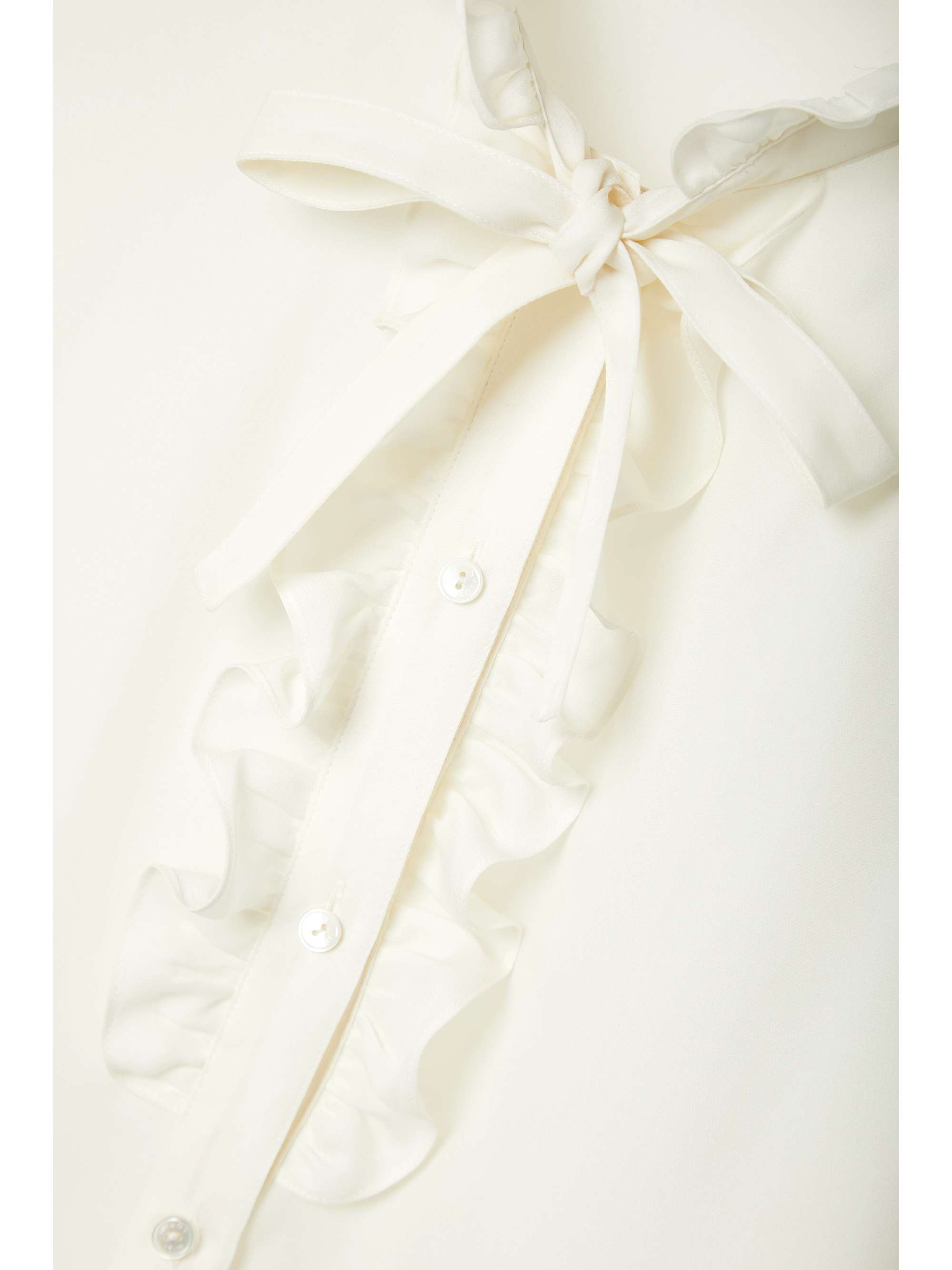 NILI LOTAN Miera pussy-bow ruffled silk crepe de chine shirt