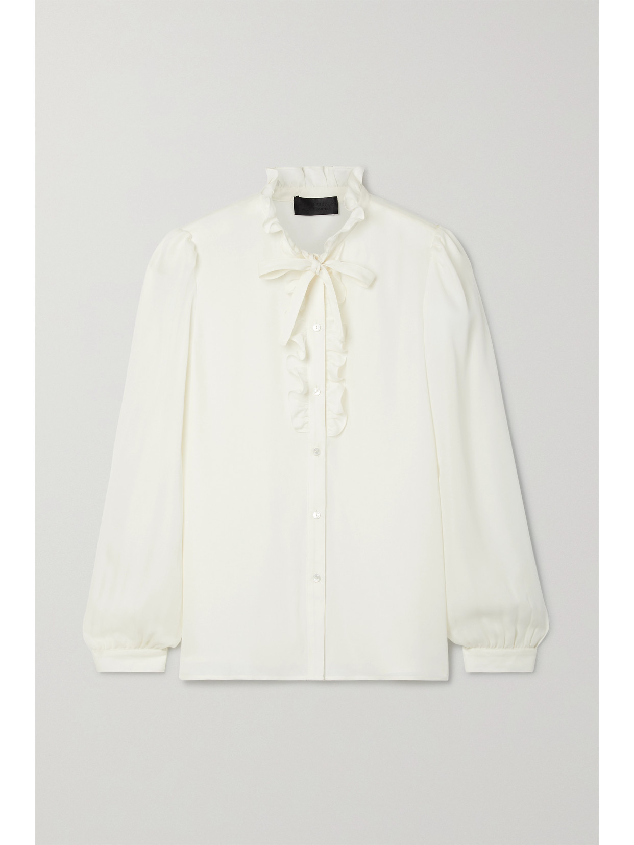 Nili Lotan - Miera Pussy-bow Ruffled Silk Crepe De Chine Shirt - Ivory