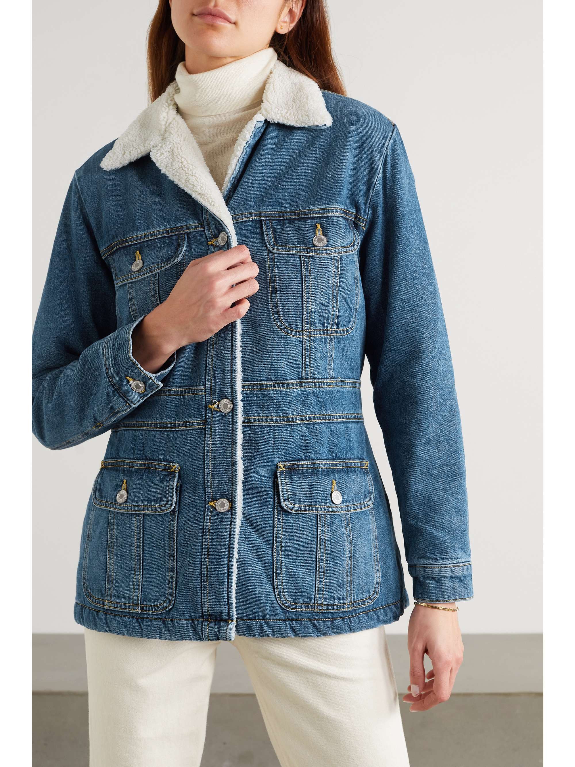 shearling lined denim jacket