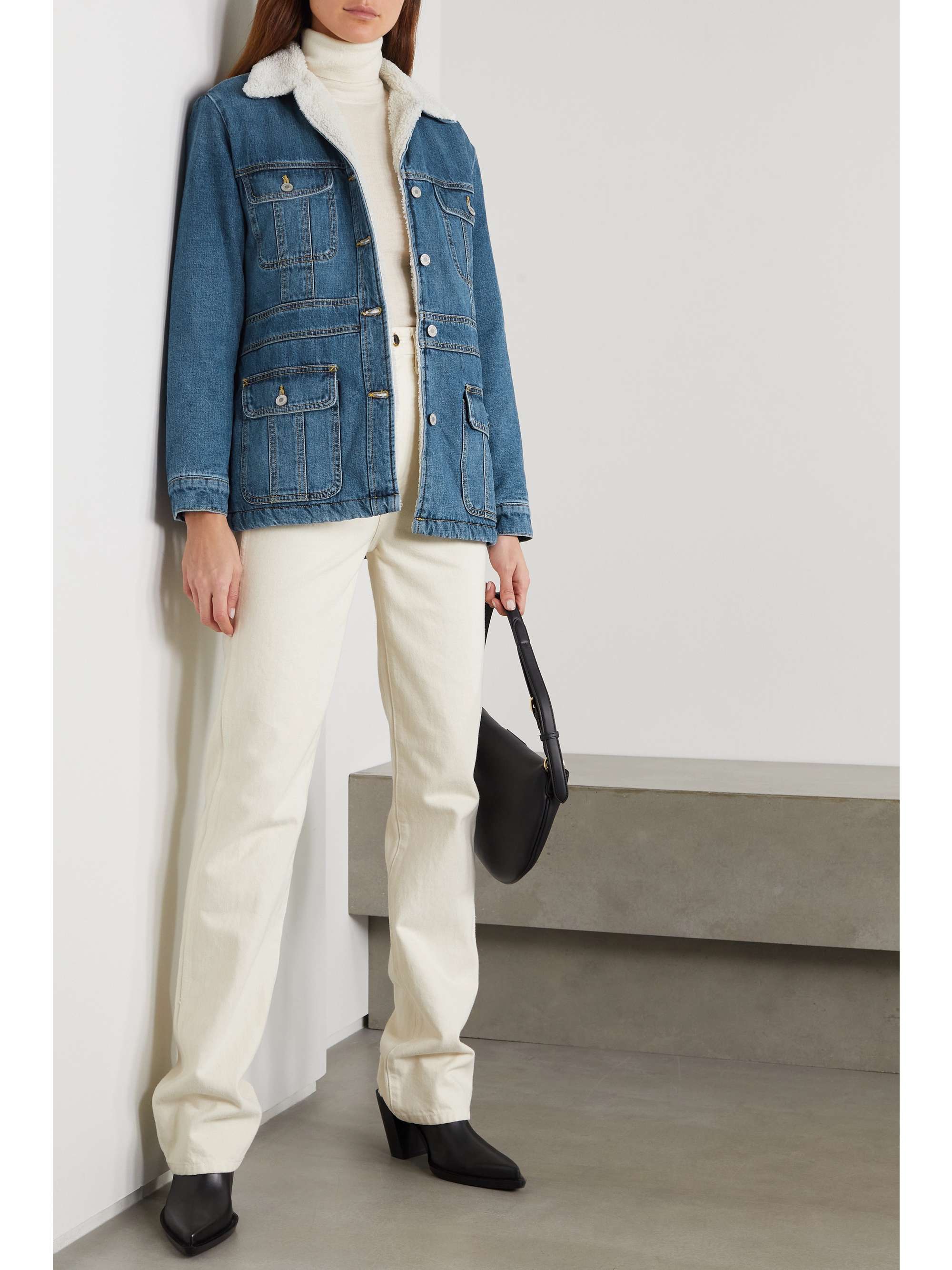 shearling lined denim jacket
