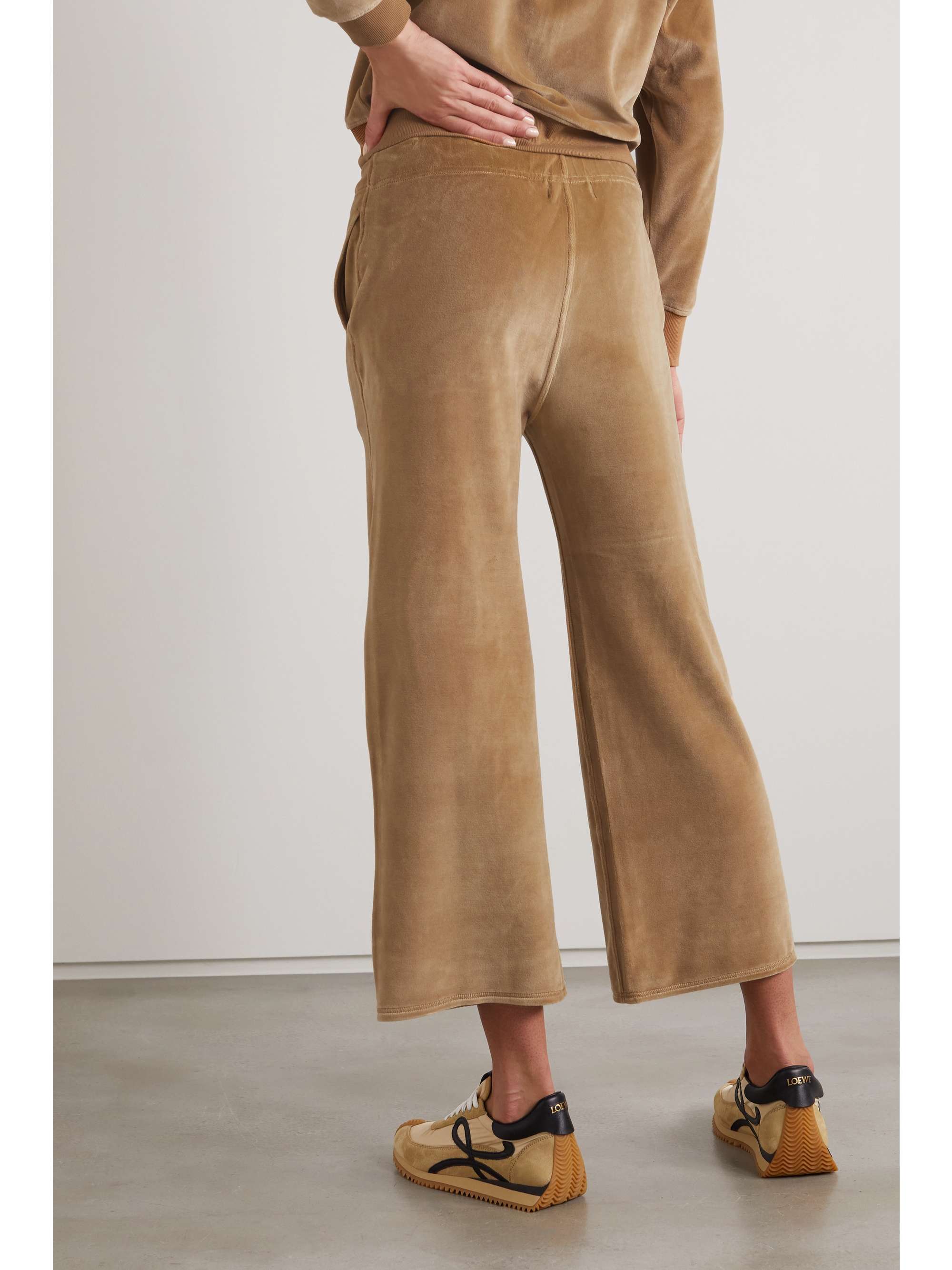 NILI LOTAN Daphne cotton-blend velour track pants