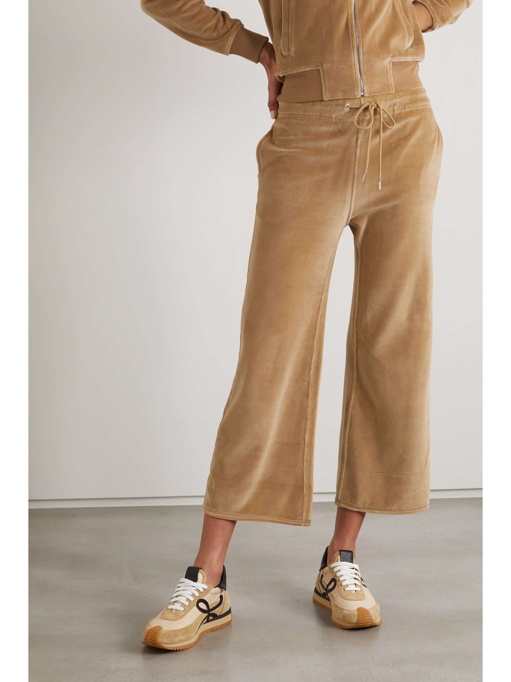 NILI LOTAN Daphne cotton-blend velour track pants