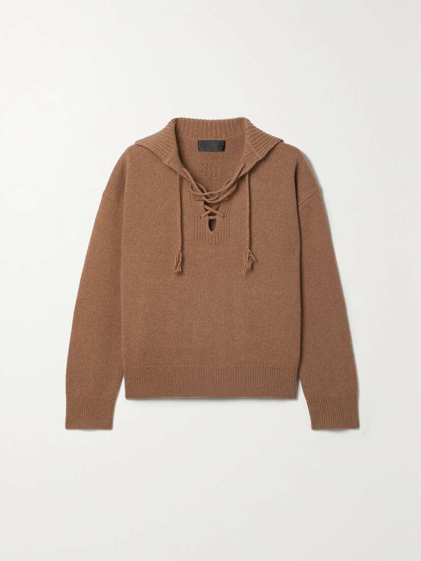 Nili Lotan Gloria Lace-up Wool Sweater
