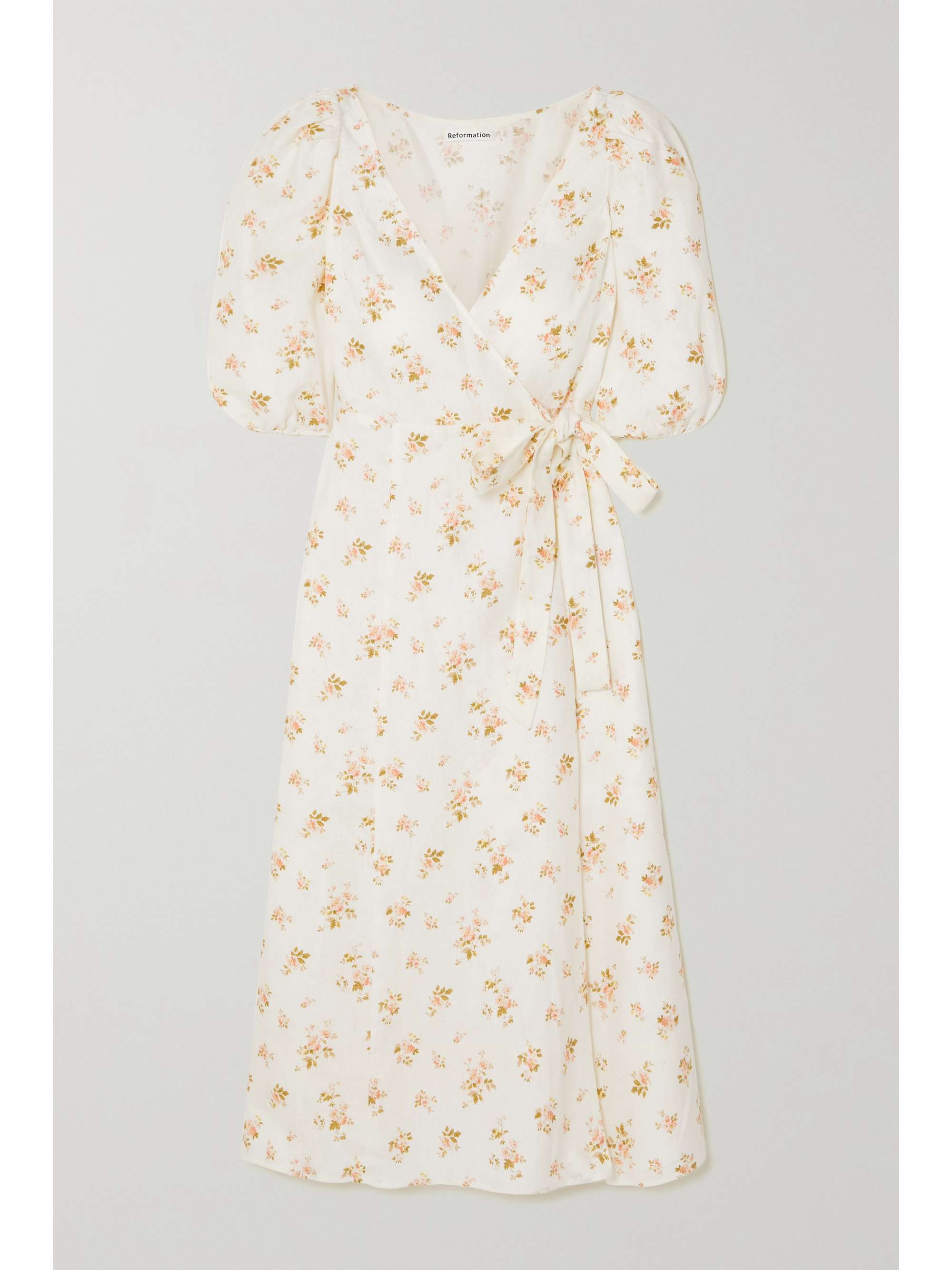 floral wrap midi