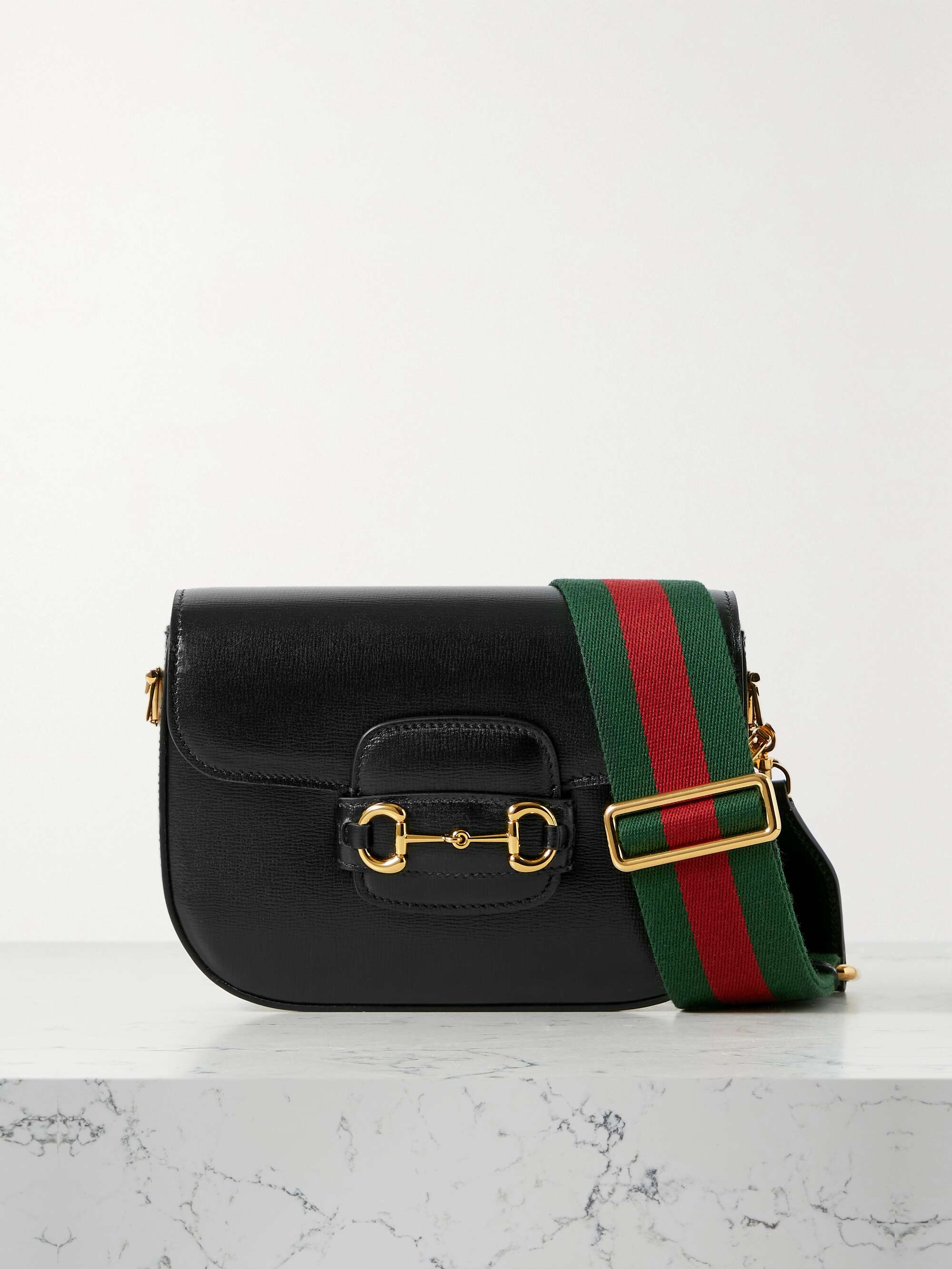 GUCCI Horsebit 1955 textured-leather shoulder bag | NET-A-PORTER