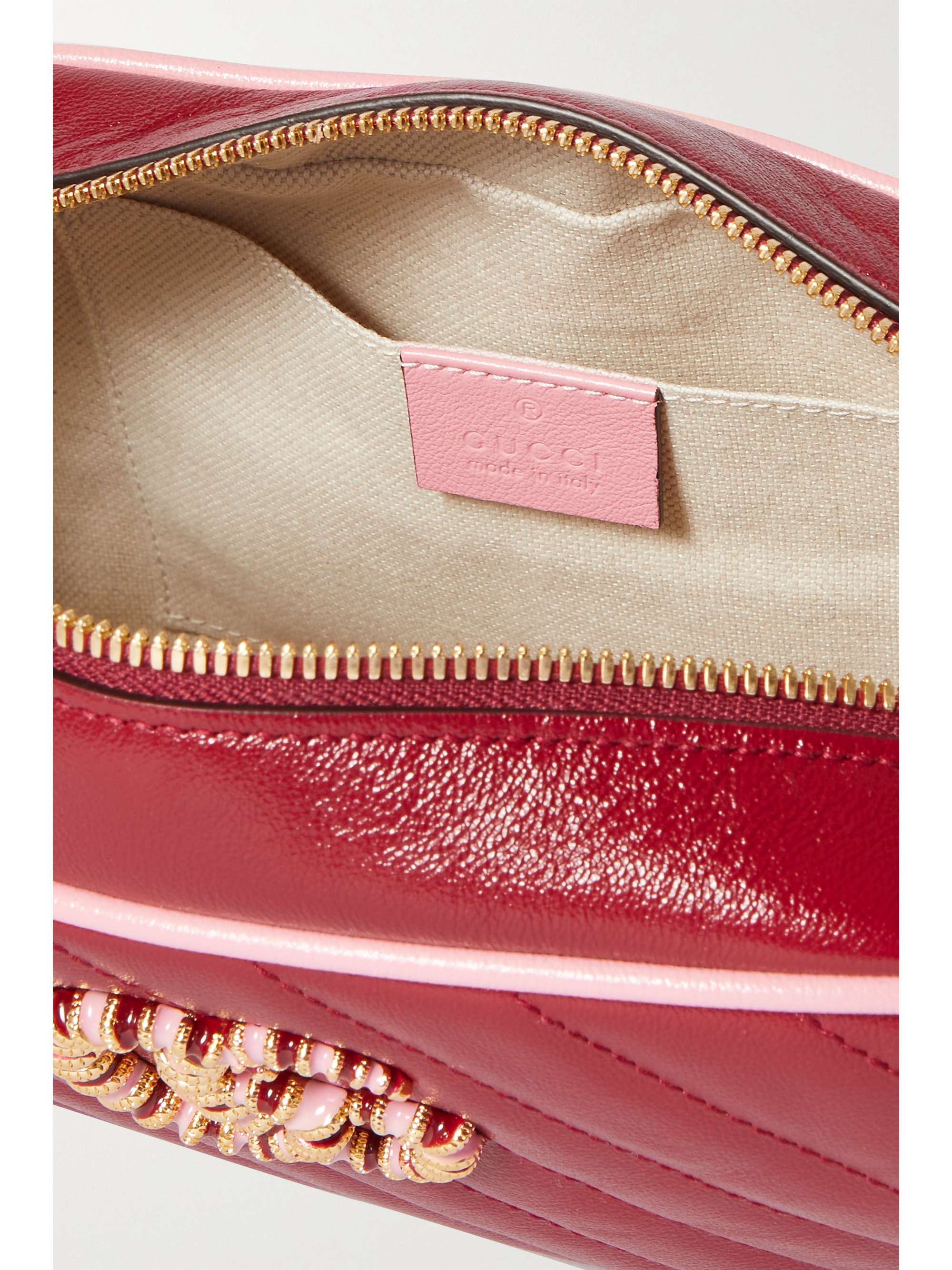 small quilted leather camera bag